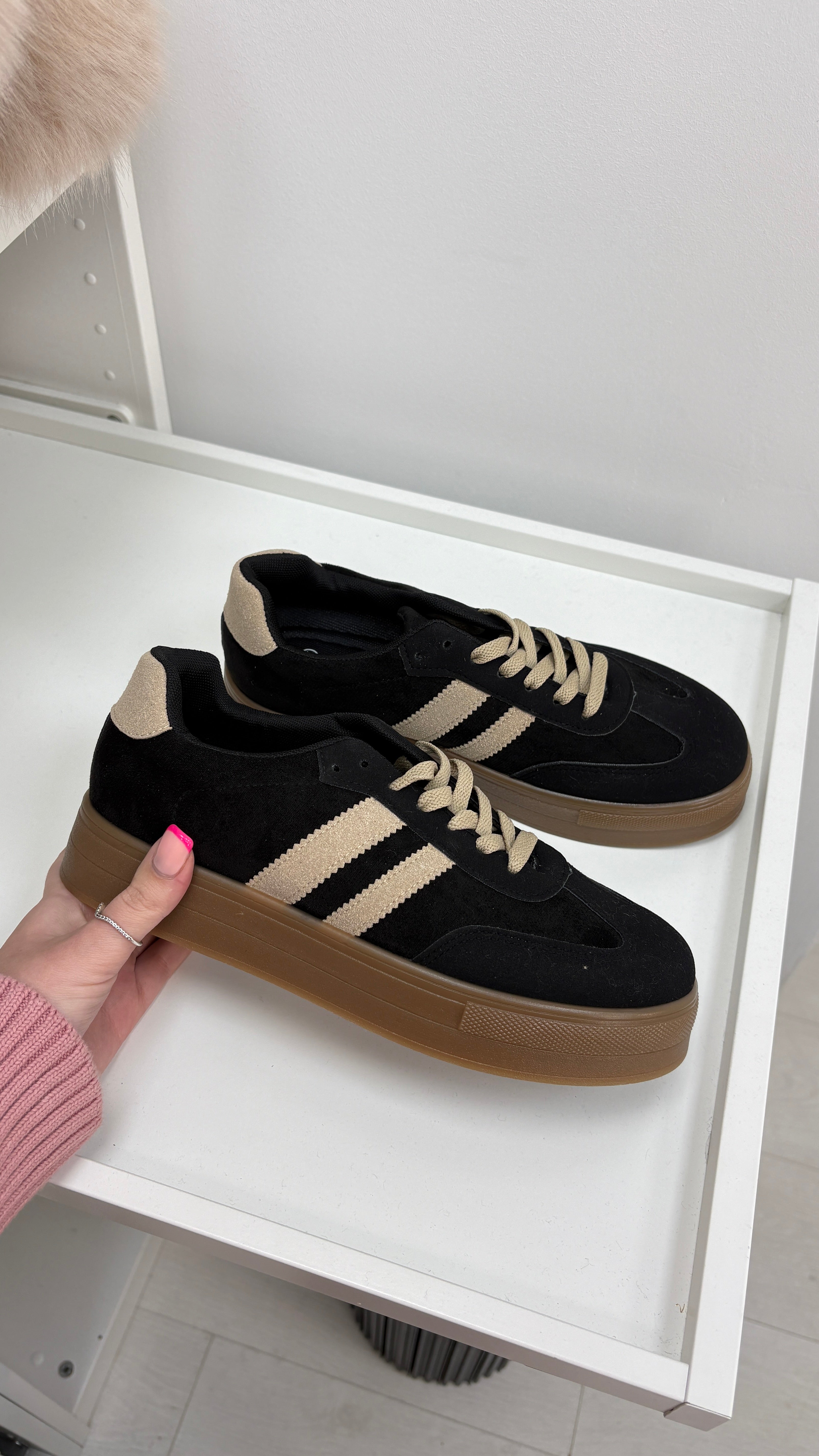 Allie Faux Suede Platform Trainers