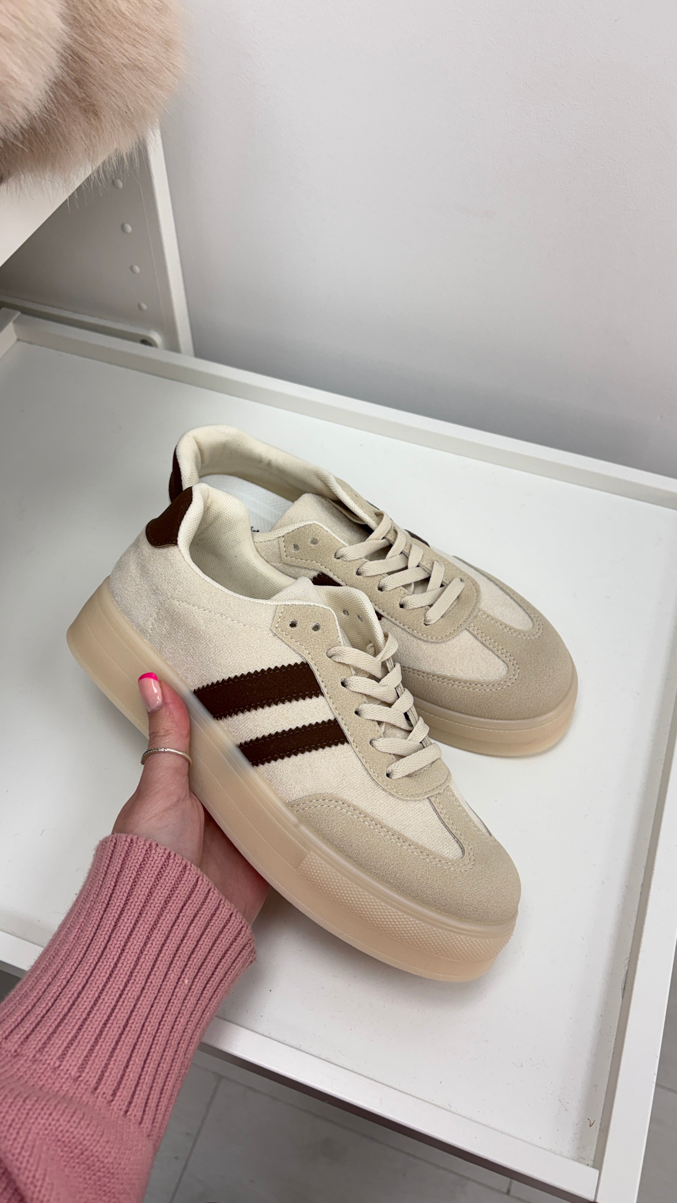 Allie Faux Suede Platform Trainers