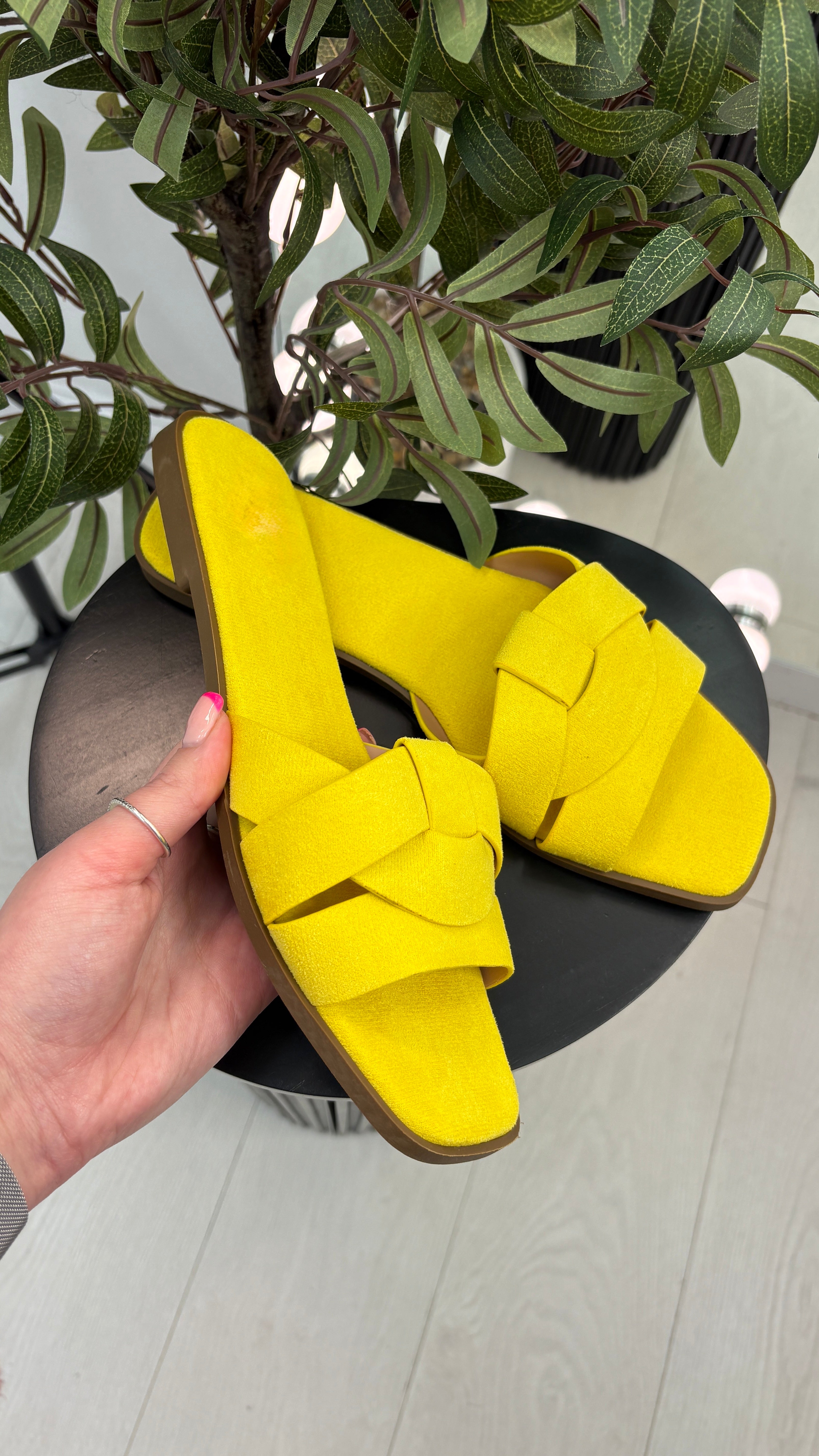 Khloe Faux Suede Flat Sliders