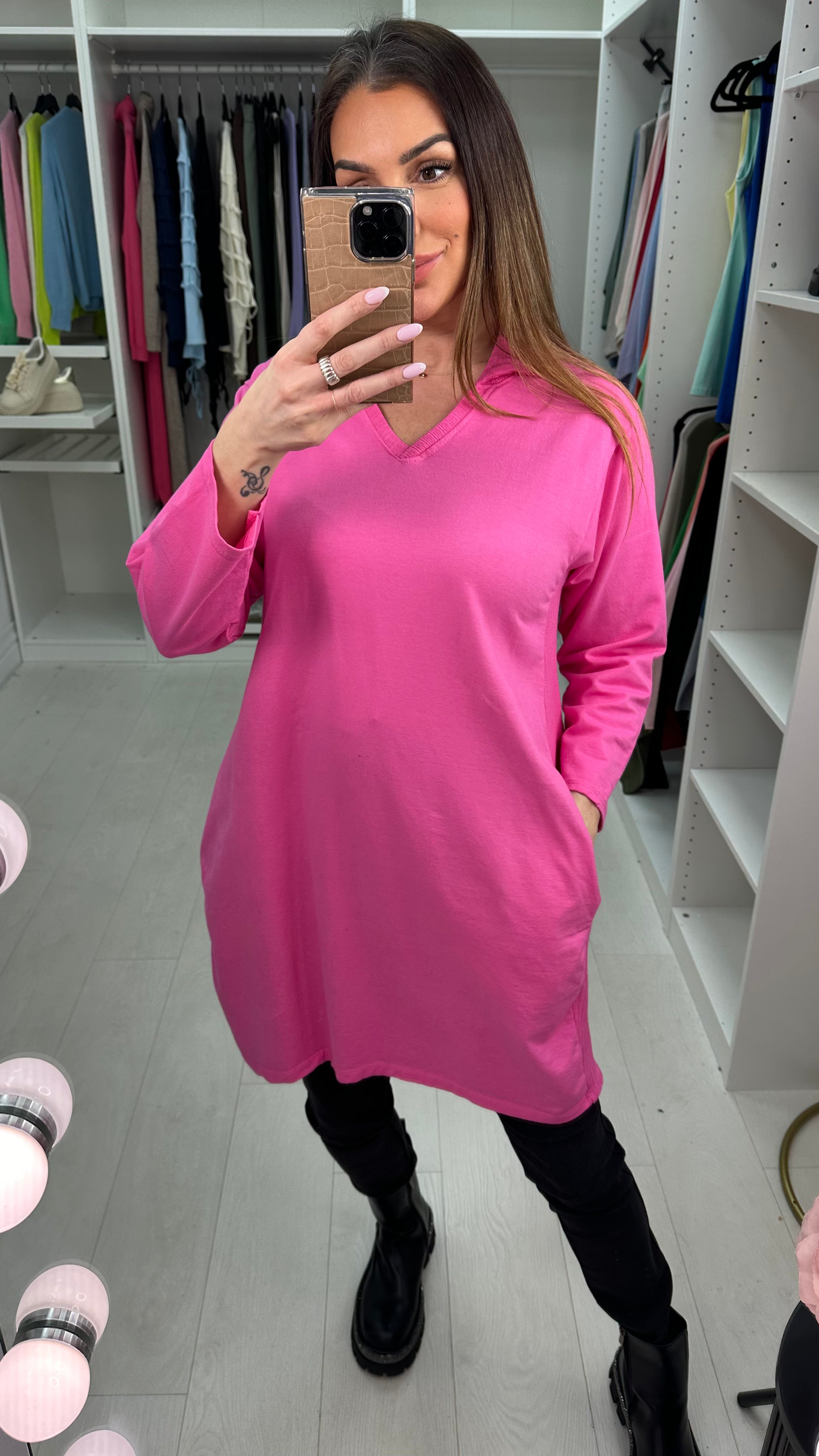 Flora Ribbed Detail Longline Sweatshirt