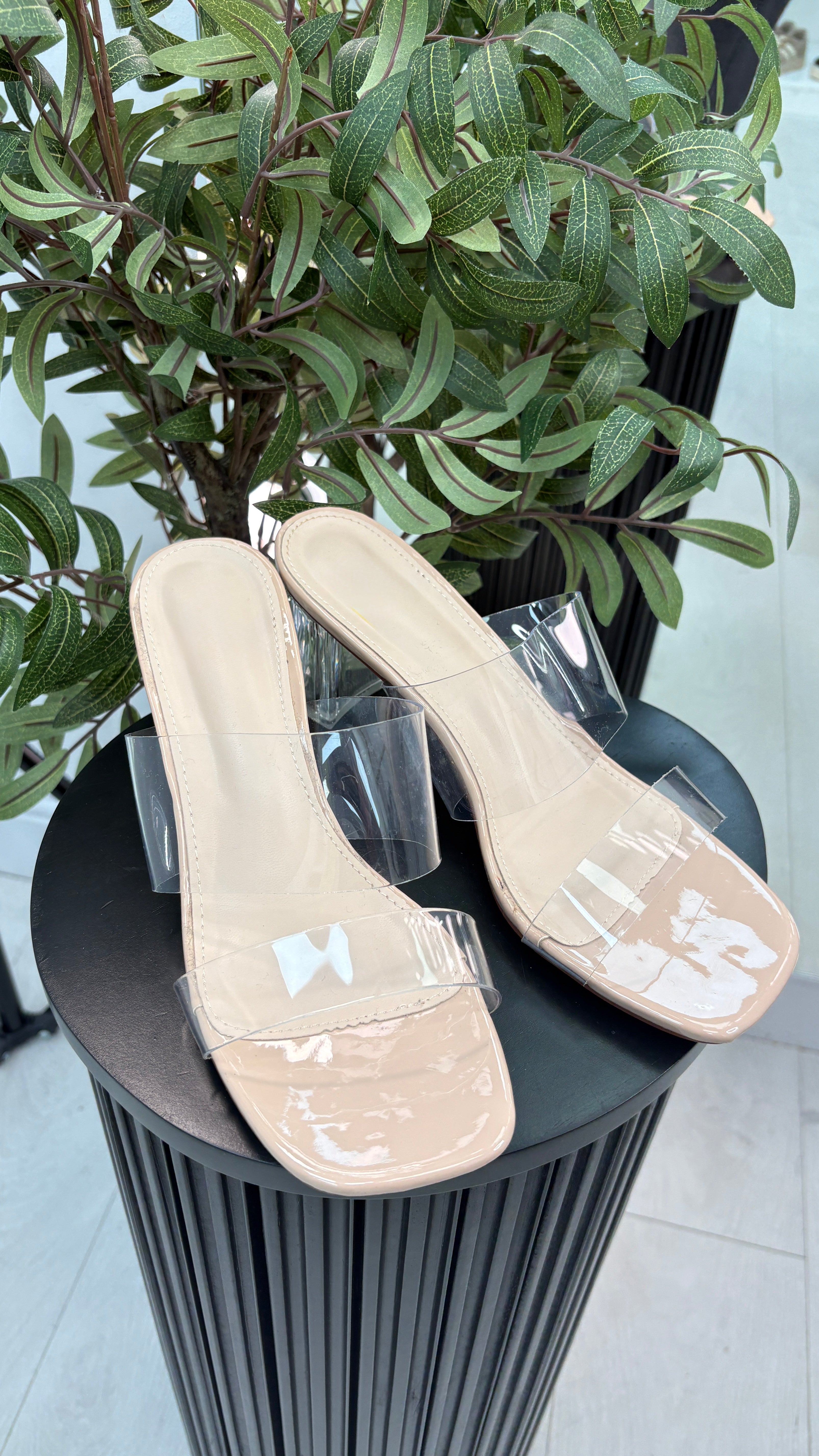 Cindy Double Strap Heeled Mules