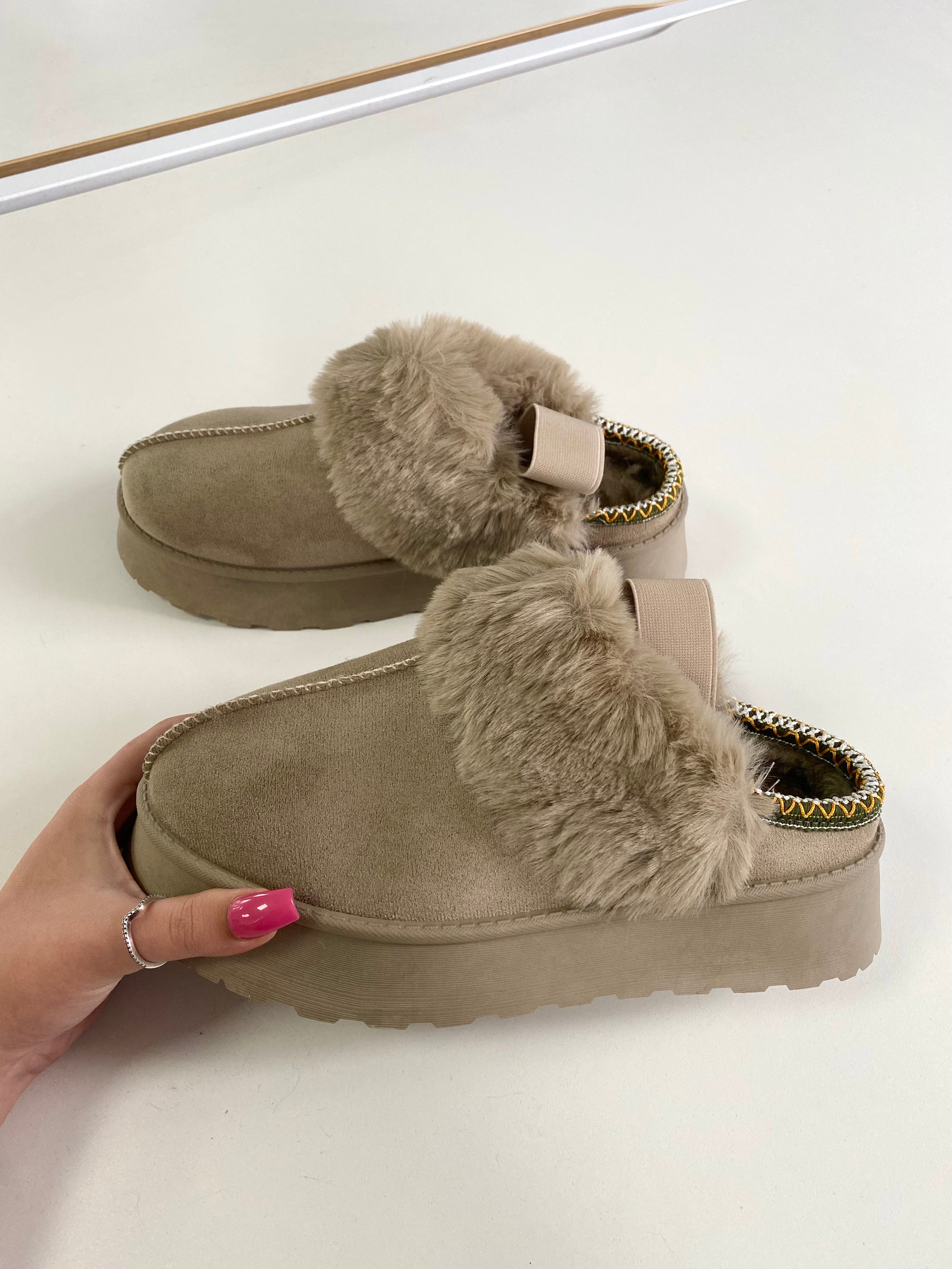 Lacey Faux Fur Suede Clog