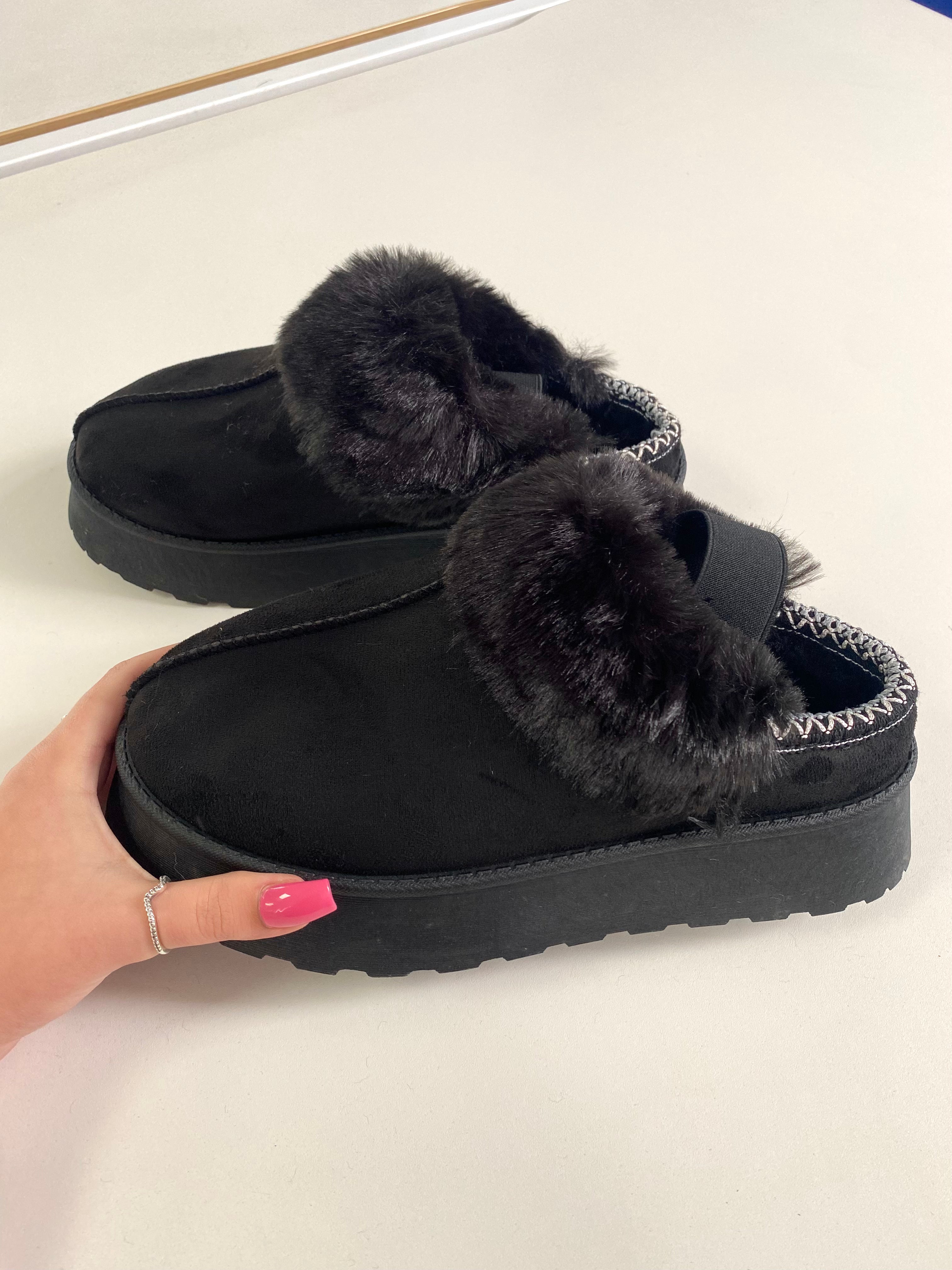 Lacey Faux Fur Suede Clog