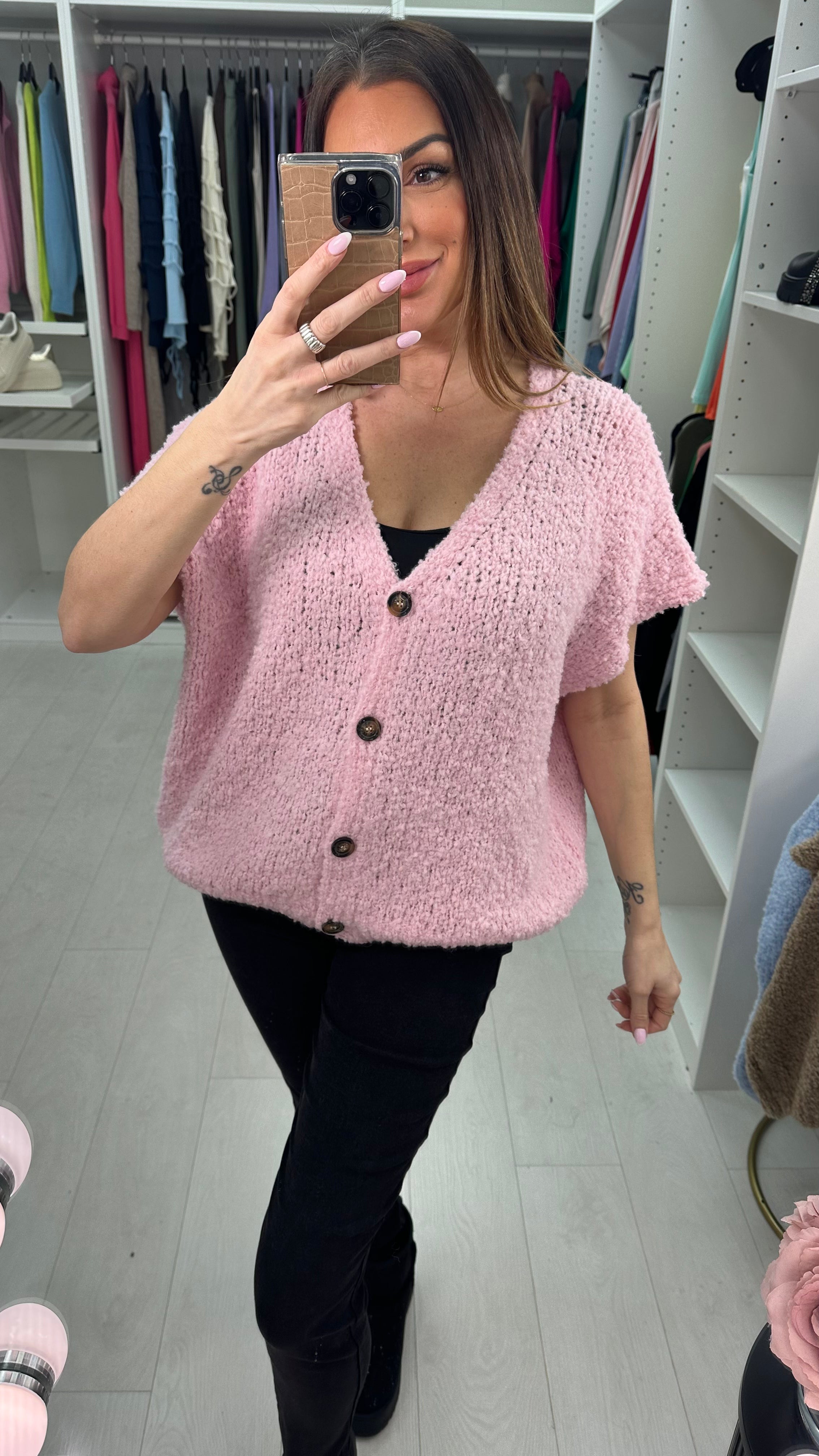 Adeline Boucle Sleeveless Knit Cardigan