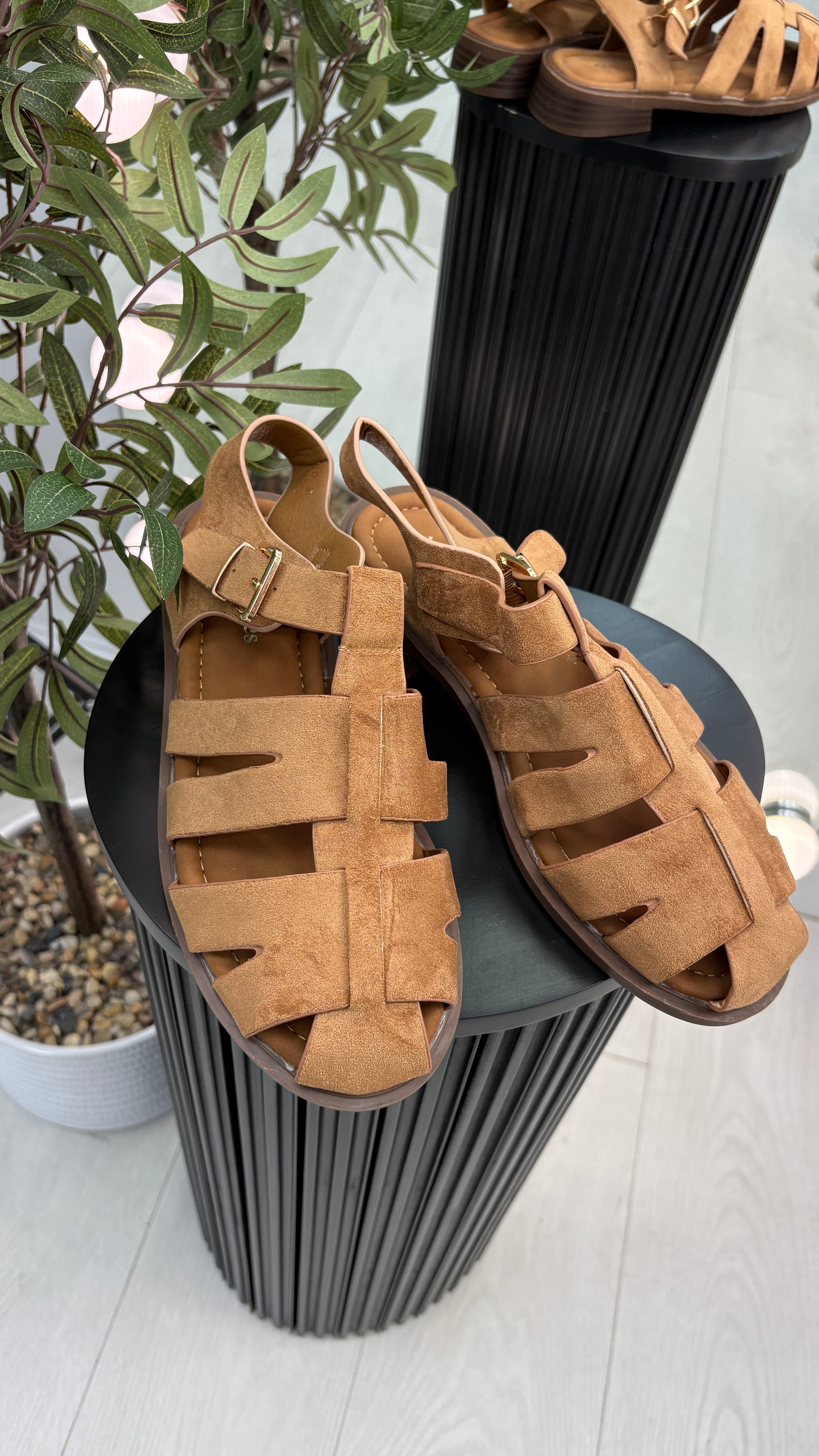 Amy Faux Suede Fisherman Sandals