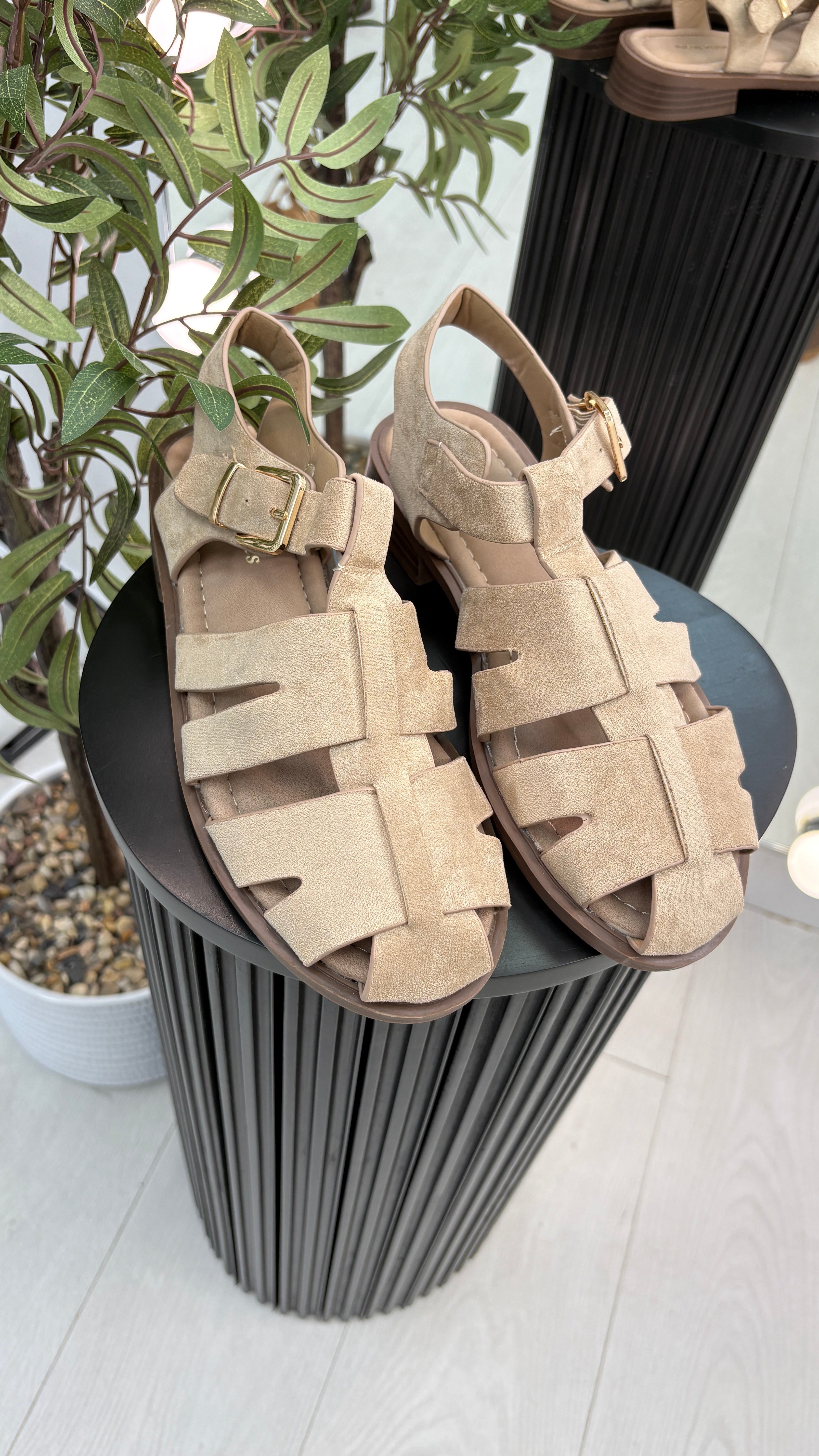 Amy Faux Suede Fisherman Sandals