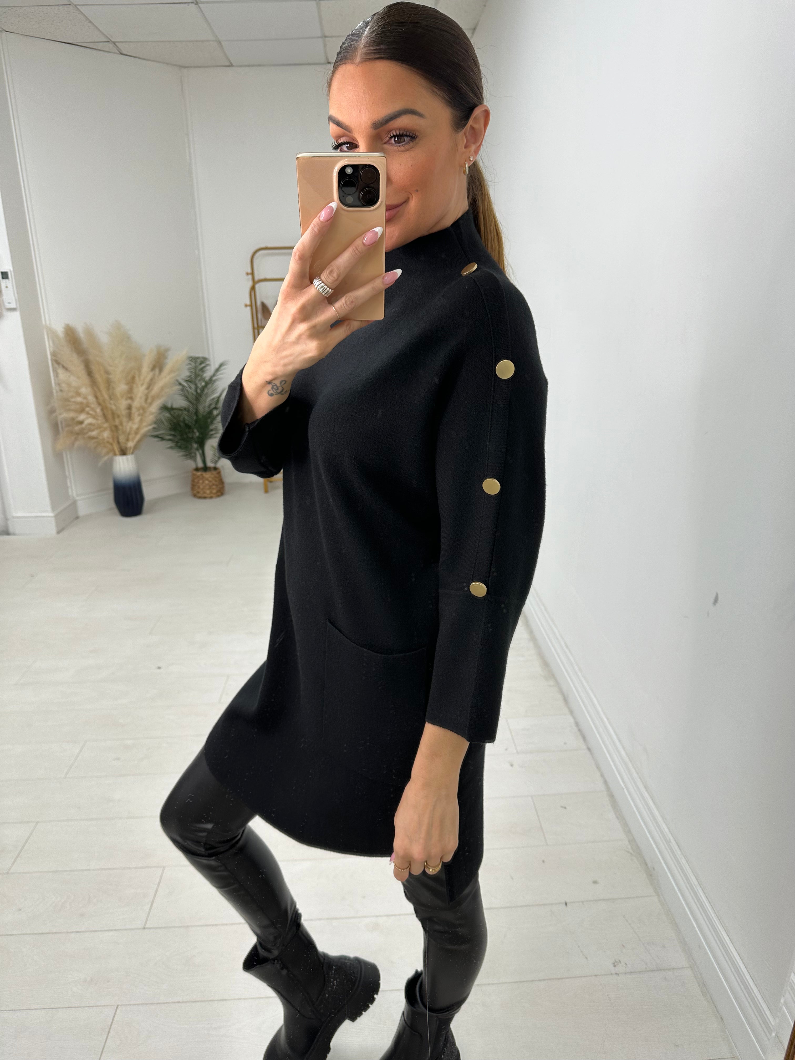 Vivian Button Detailed Longline Jumper