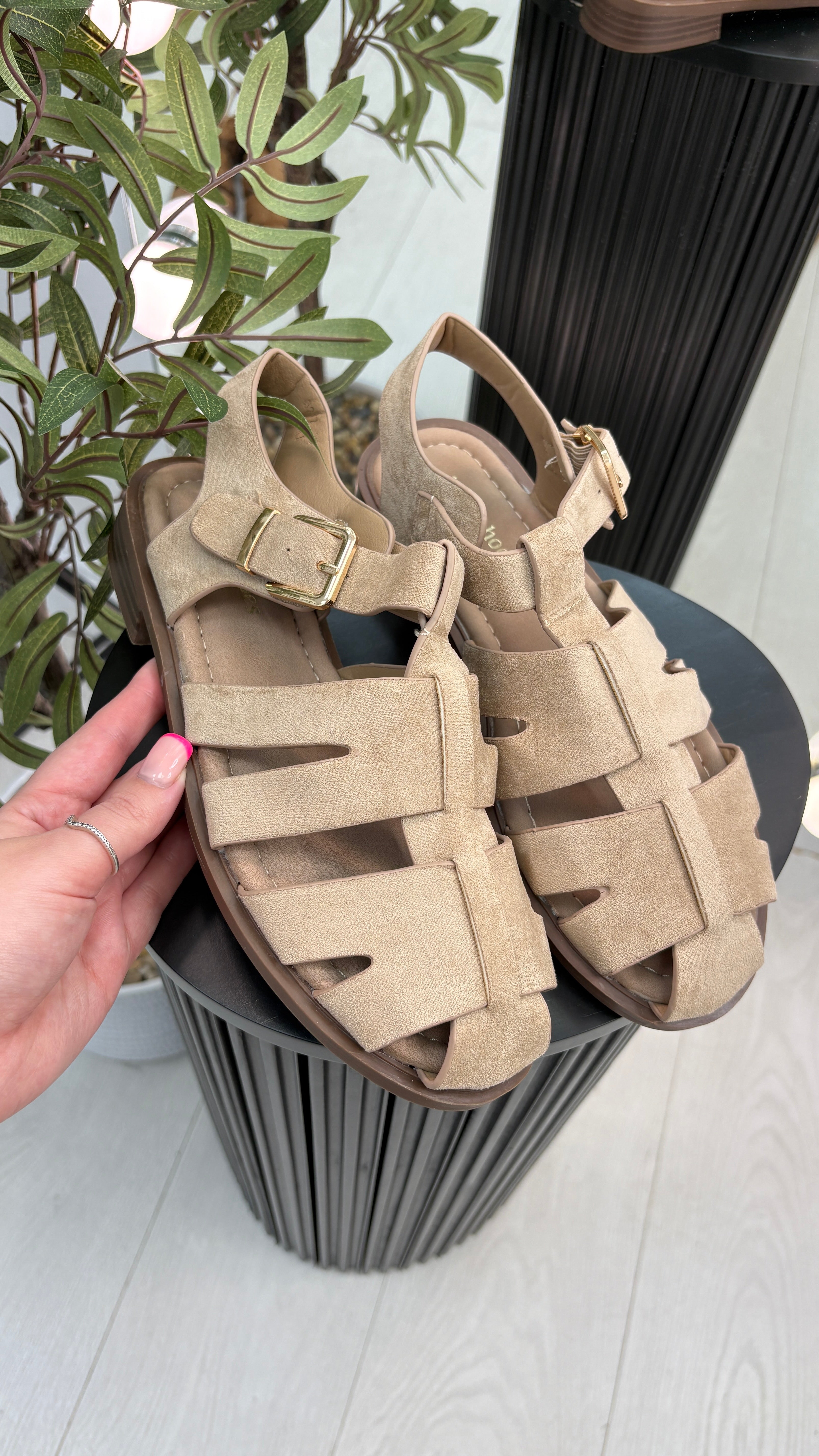 Amy Faux Suede Fisherman Sandals