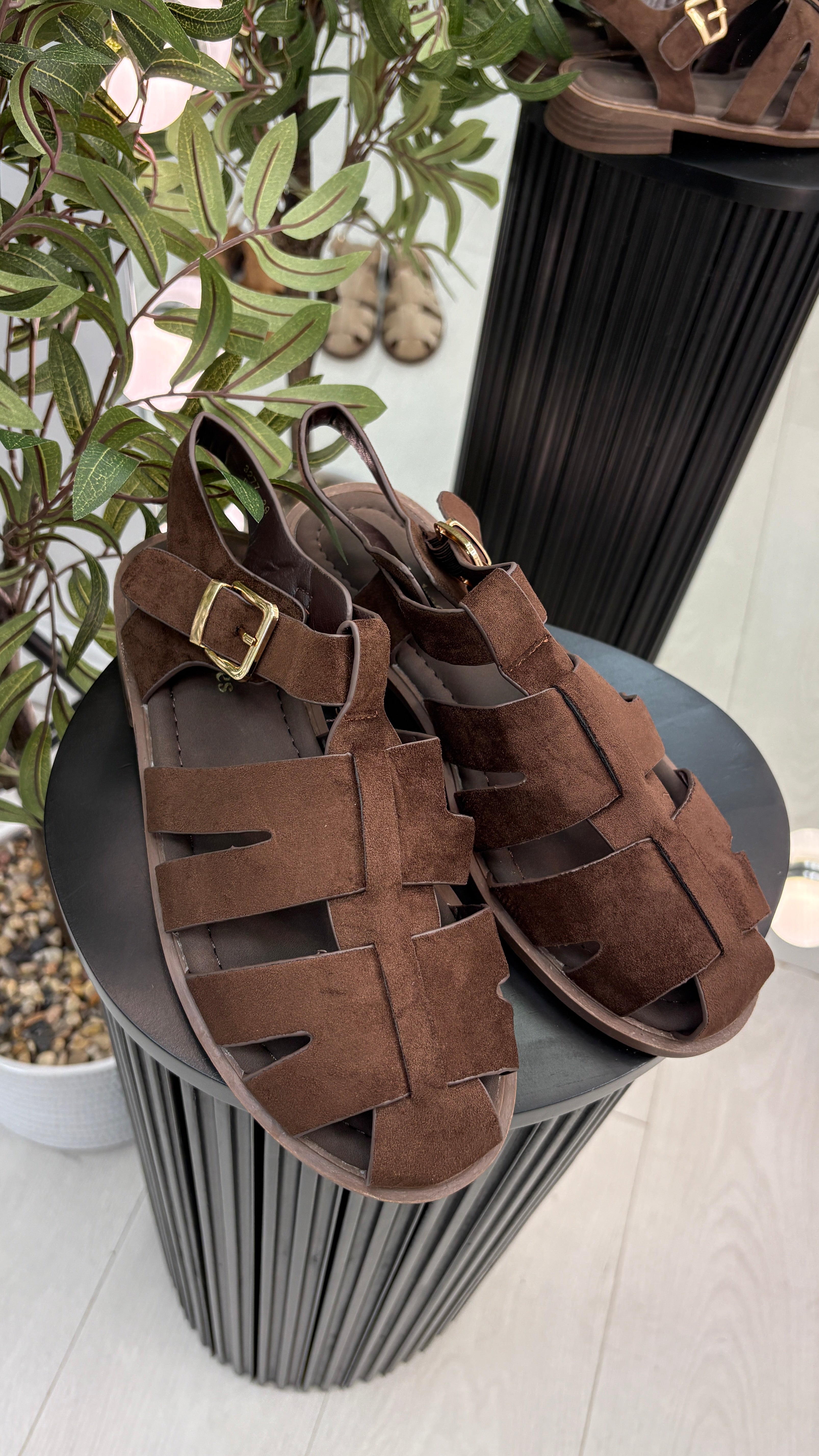 Amy Faux Suede Fisherman Sandals