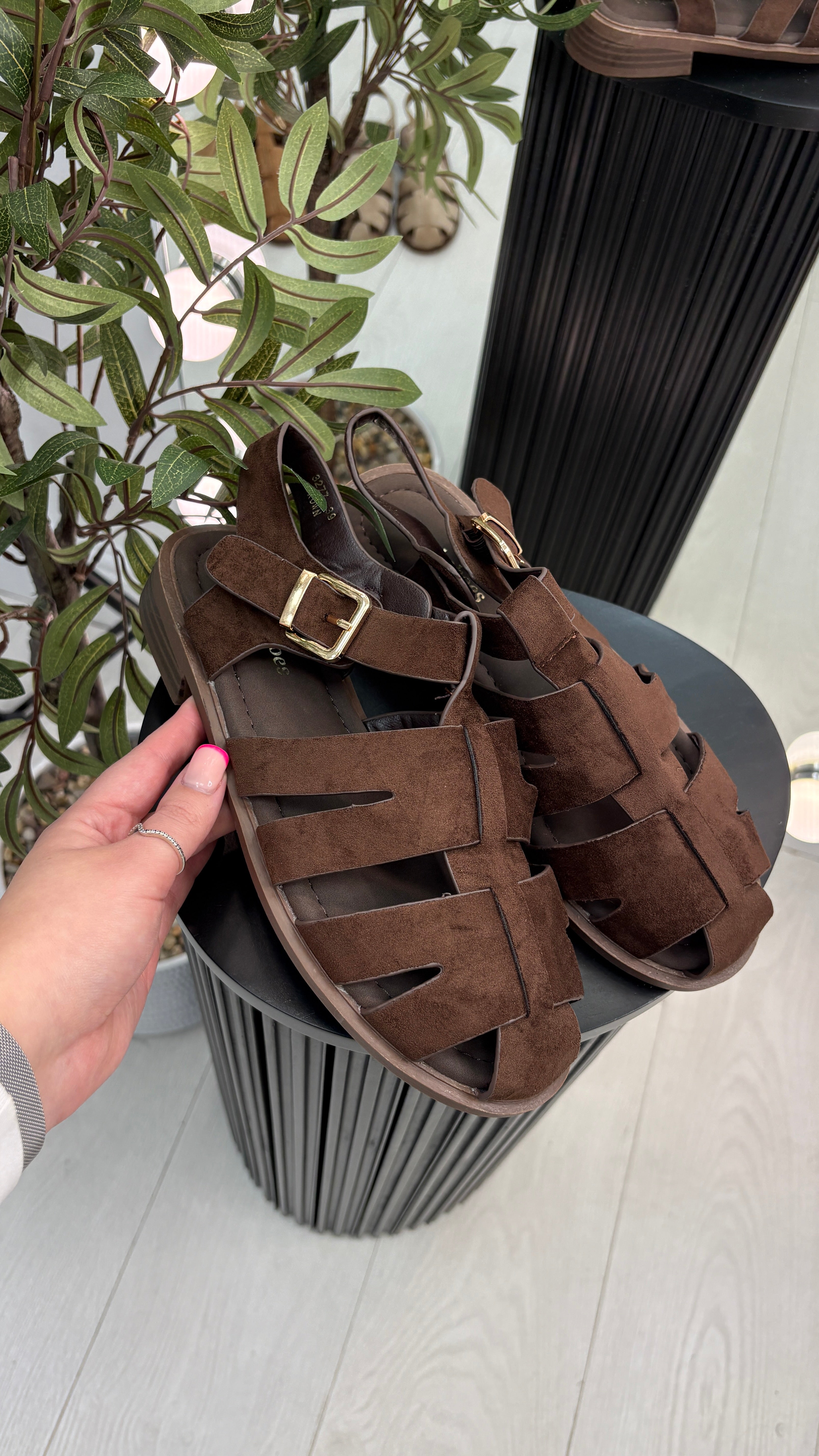 Amy Faux Suede Fisherman Sandals