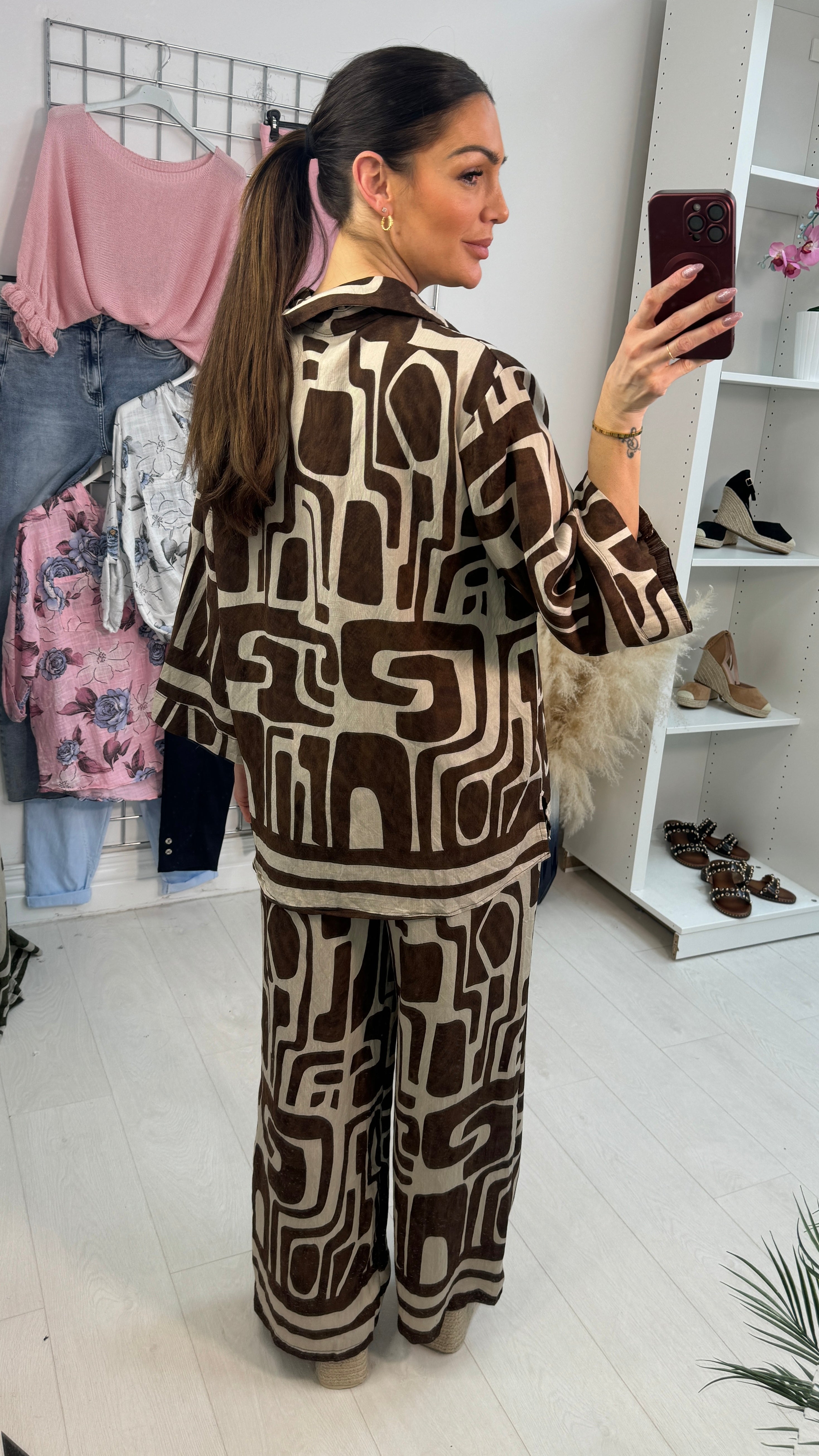 Deborah Abstract Print Loose Fit Co-Ord Set