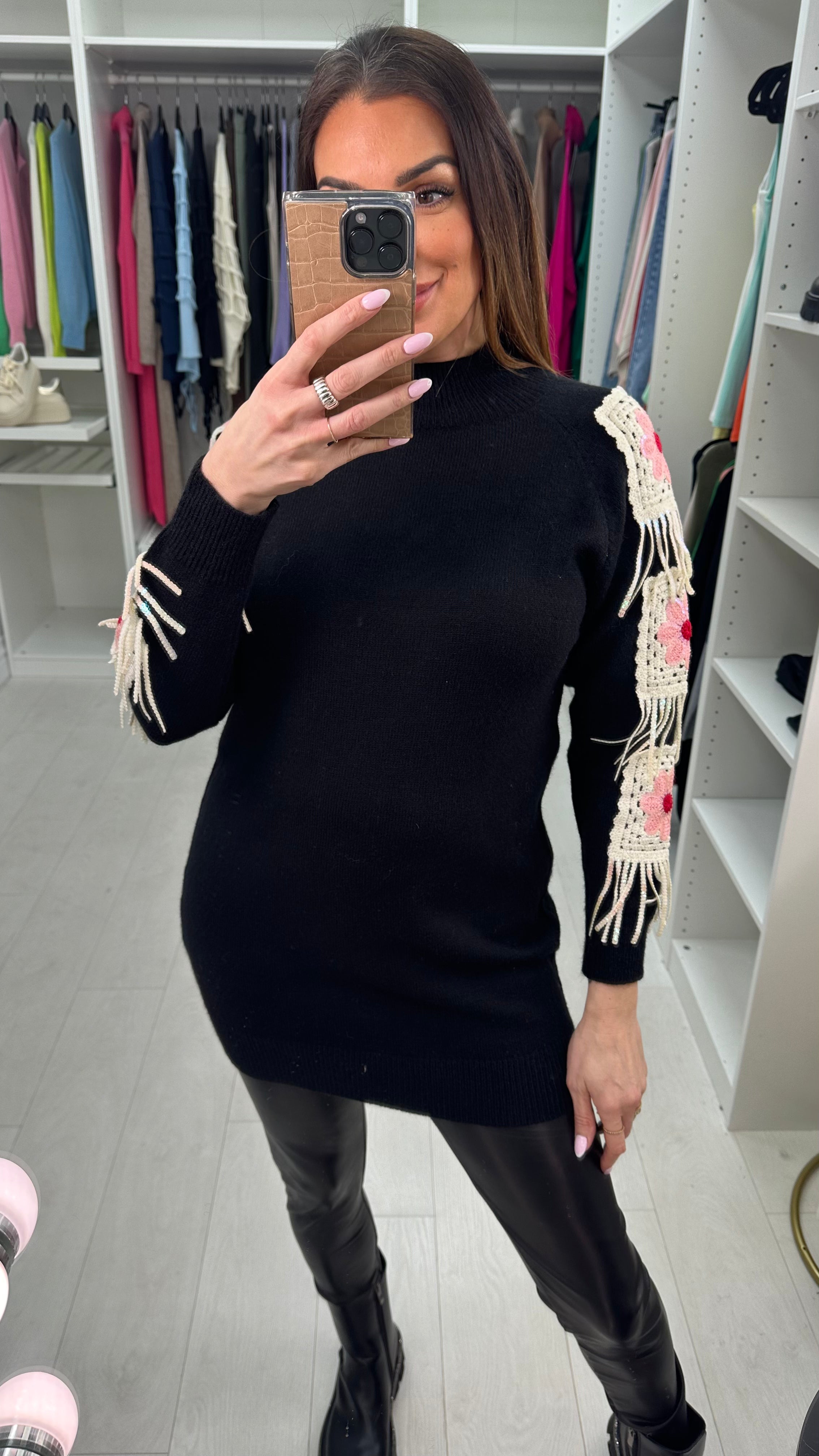 Julisa Crochet Detailed Longline Jumper