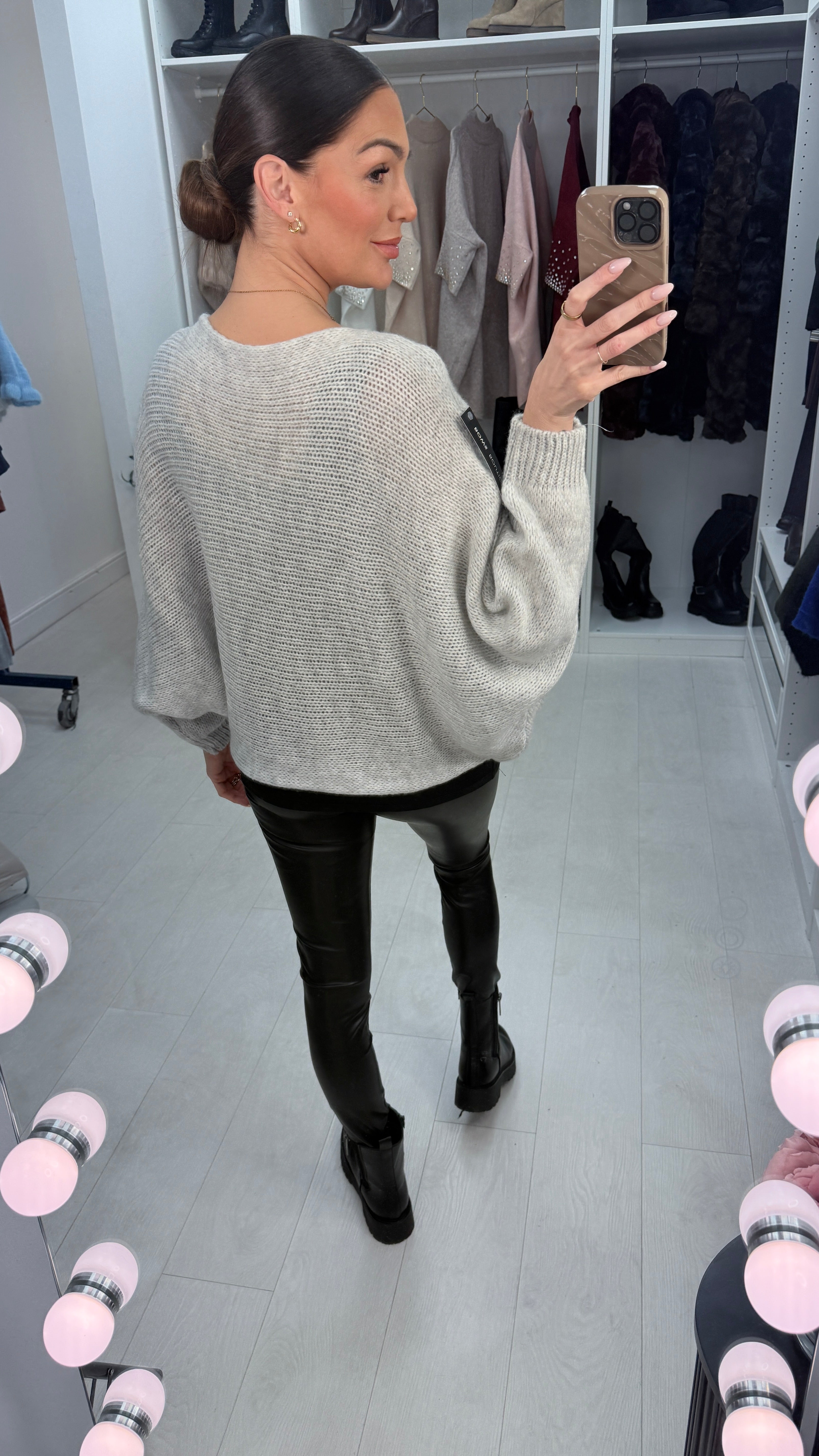 Ingrid Plain Wrap Front Chunky Knit Jumper