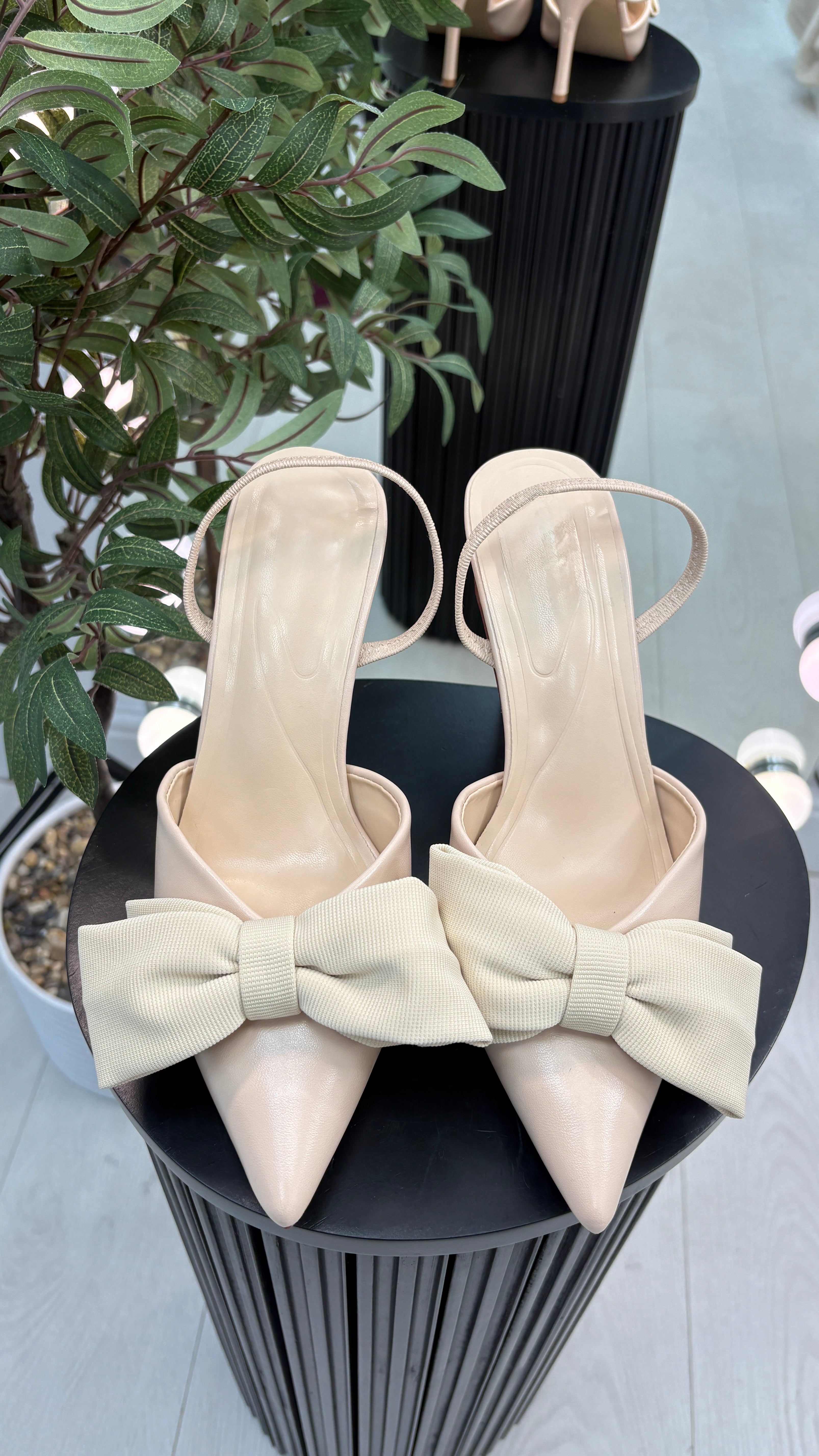 Priya Bow Design Kitten Heel Slingbacks