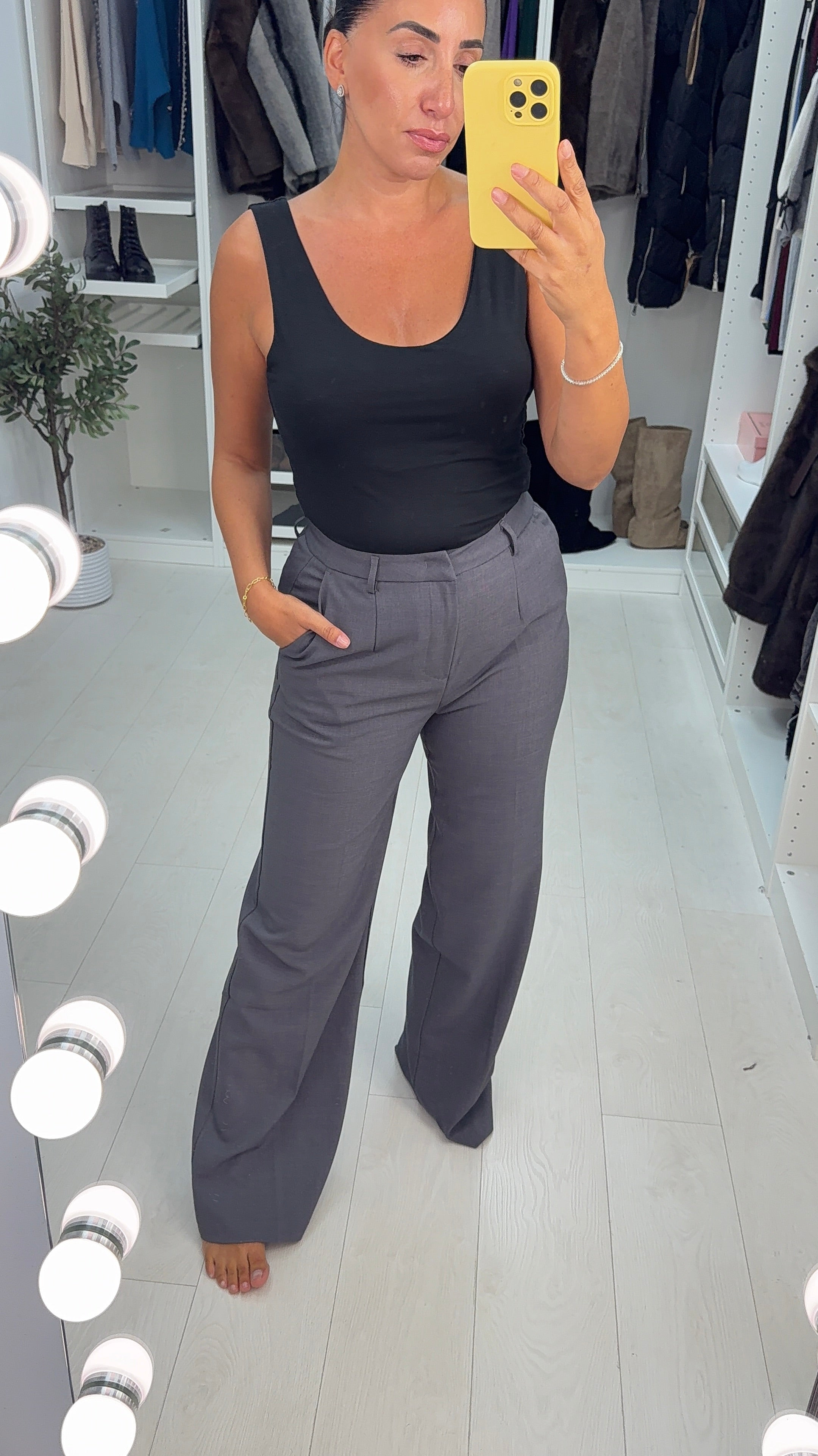 Kensey Plain High Waist Wide Leg Trousers