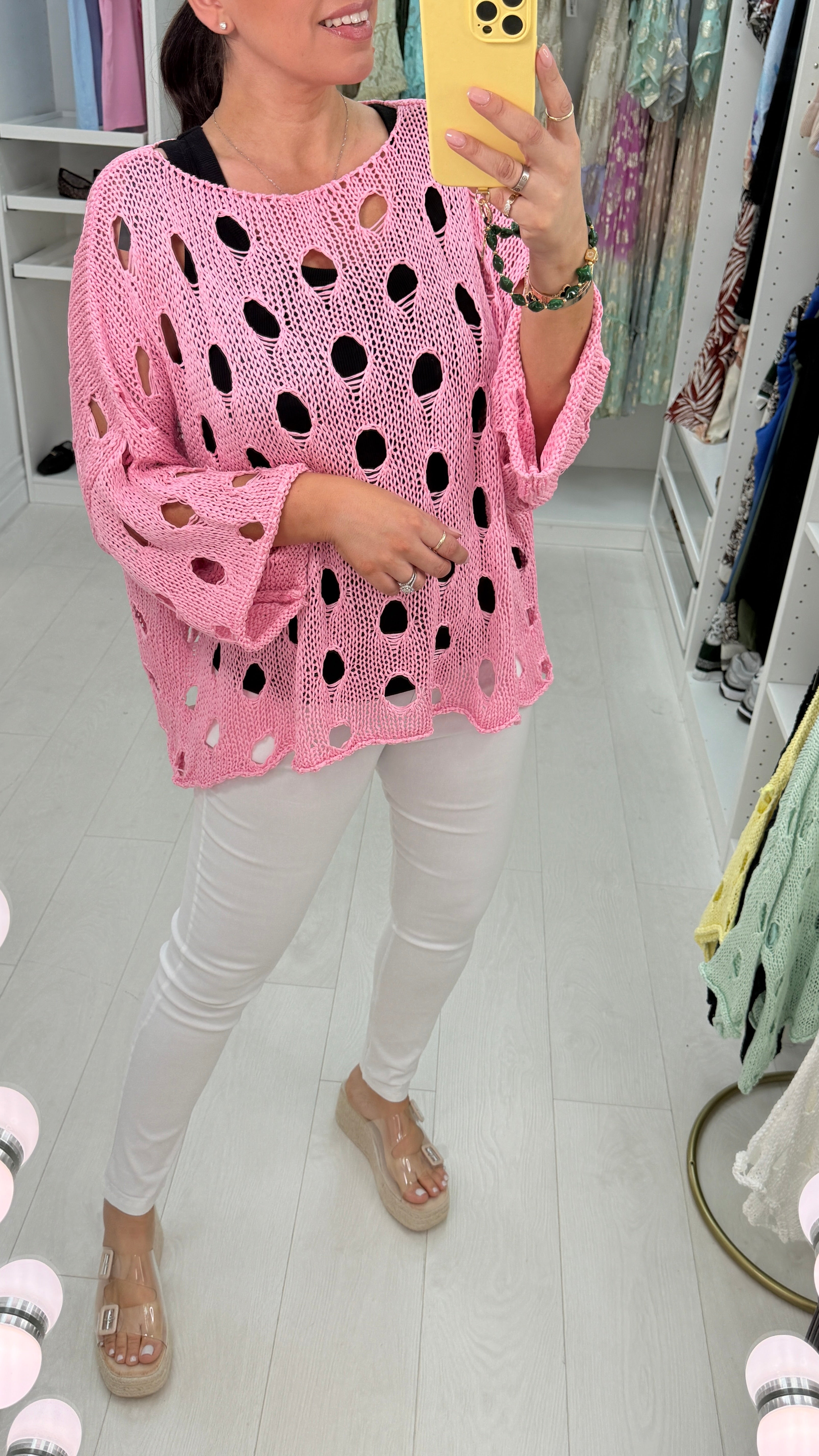 Cairo Plain Crochet Loose Fit Top