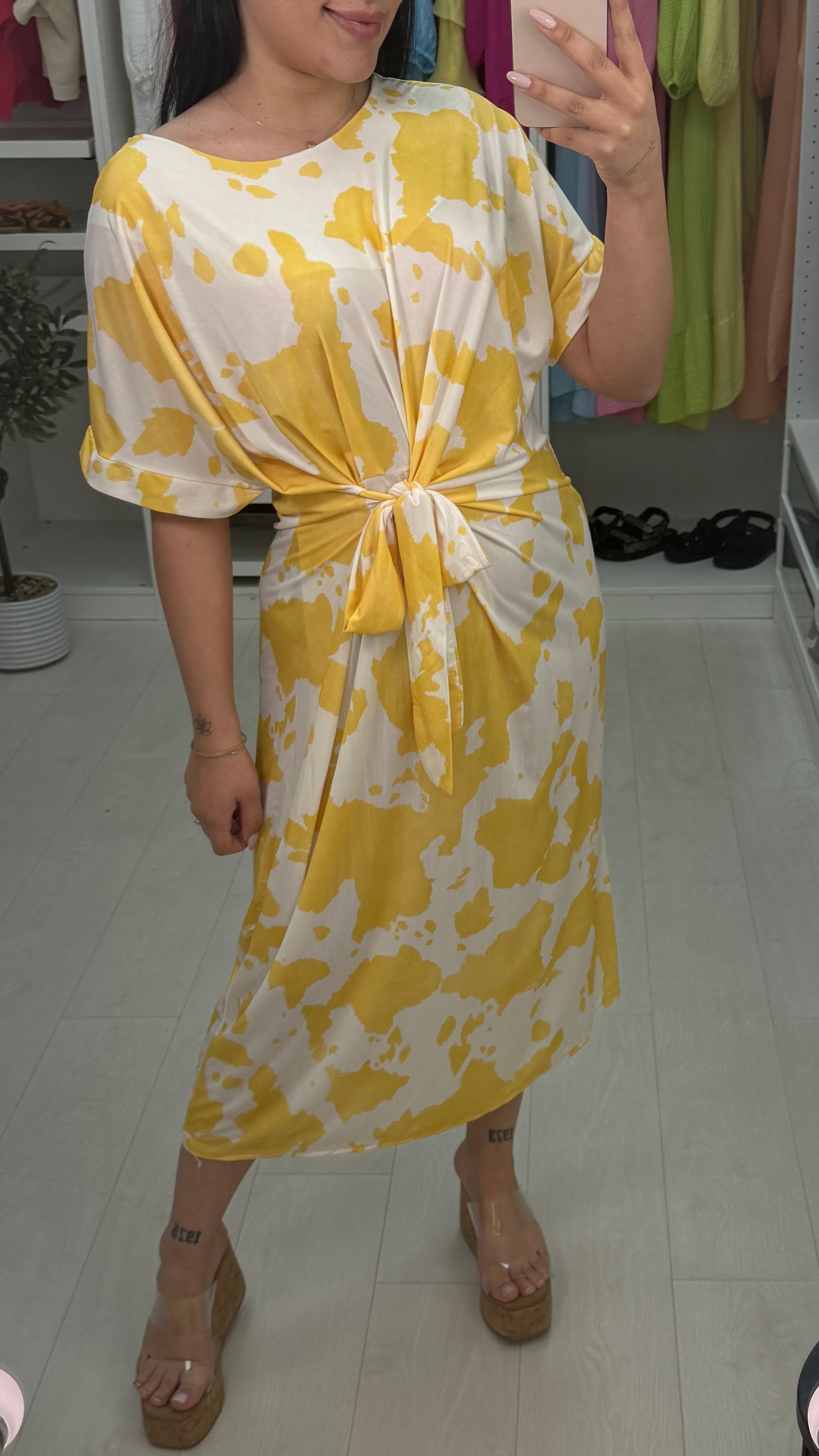 Naya Tie Front Midi Dress