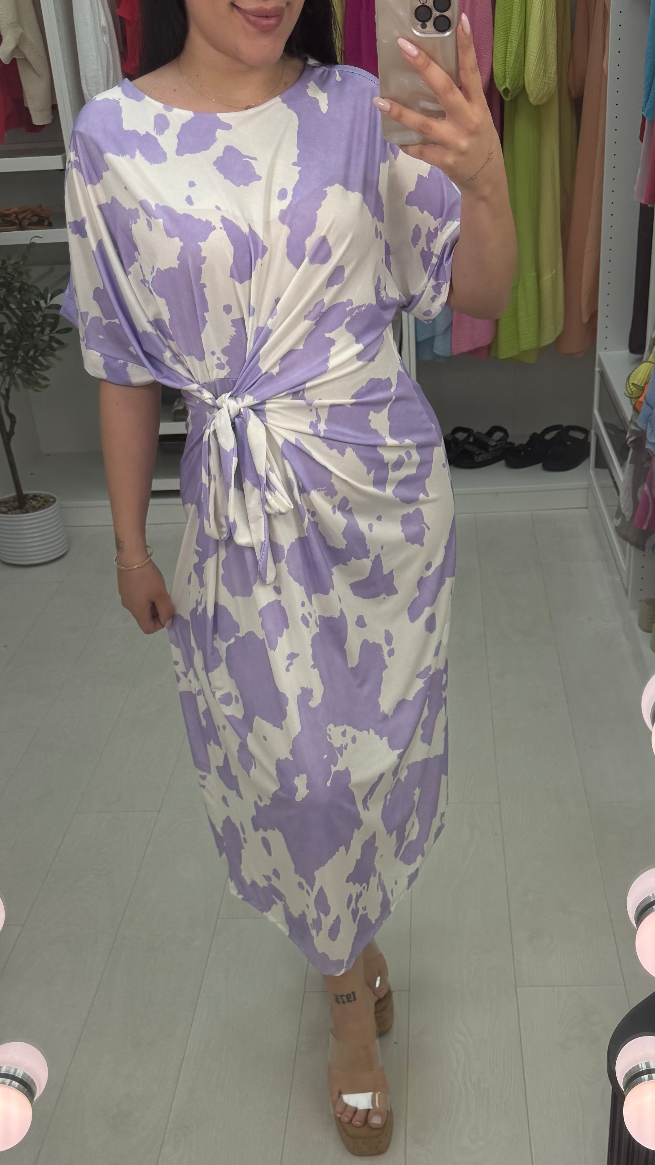 Naya Tie Front Midi Dress