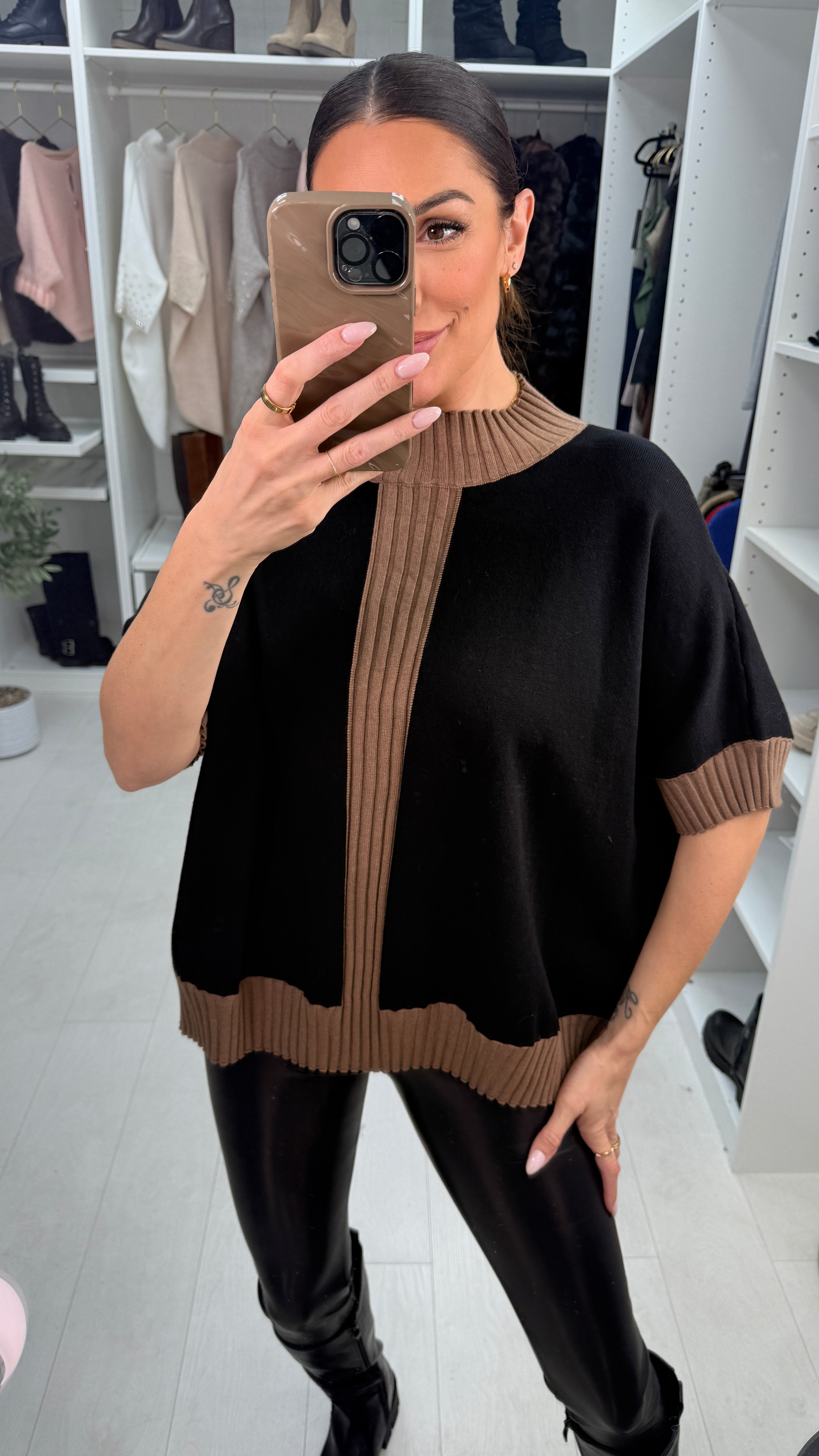 Tianey Colour Block Short Sleeve Jumper