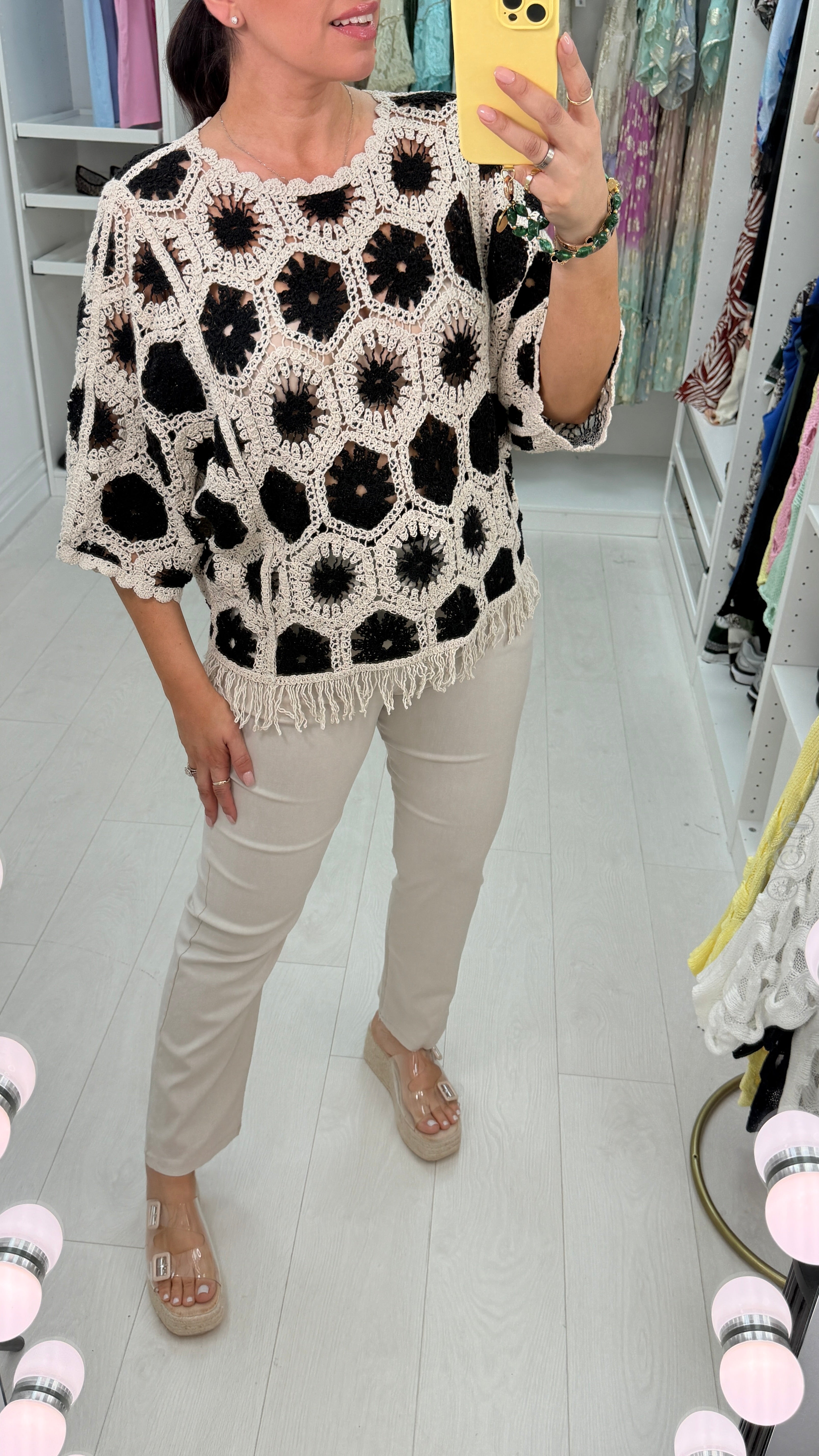 Abbie Tassel Hem Crochet Top