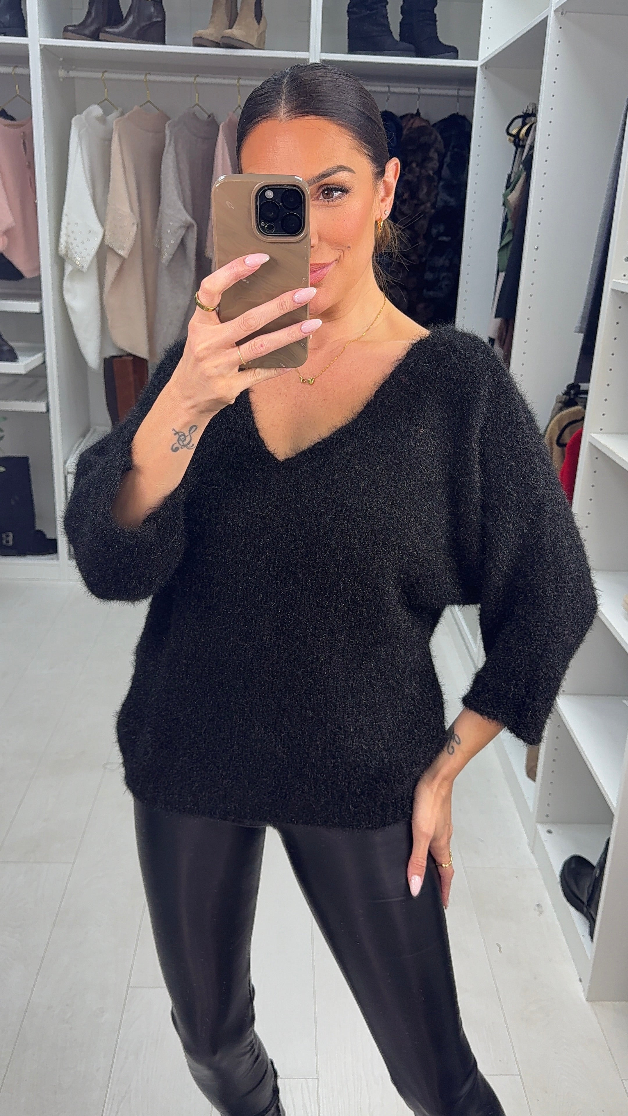 Eliora Super Soft Embellished Button Back Jumper