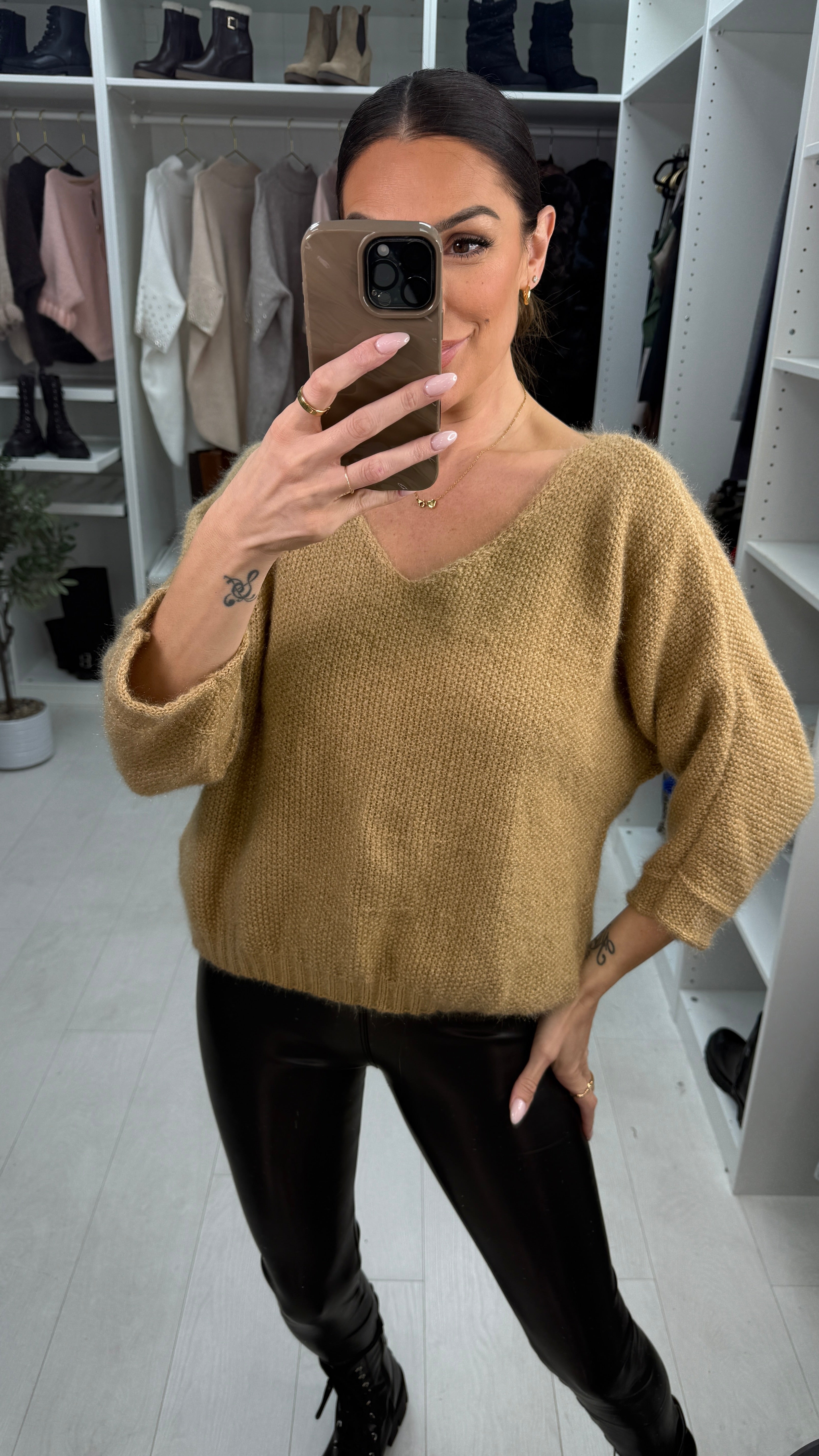 Eliora Super Soft Embellished Button Back Jumper