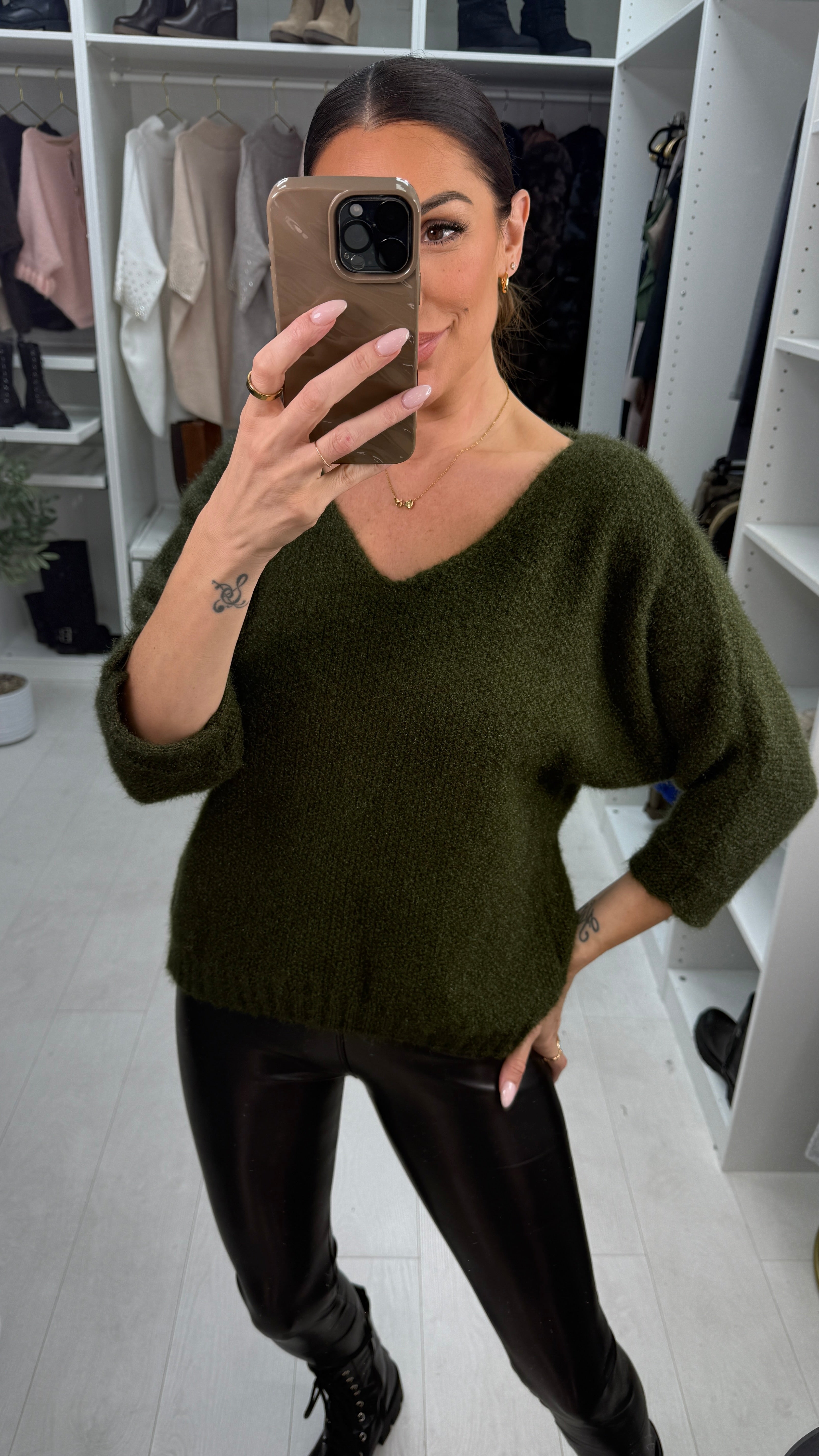 Eliora Super Soft Embellished Button Back Jumper