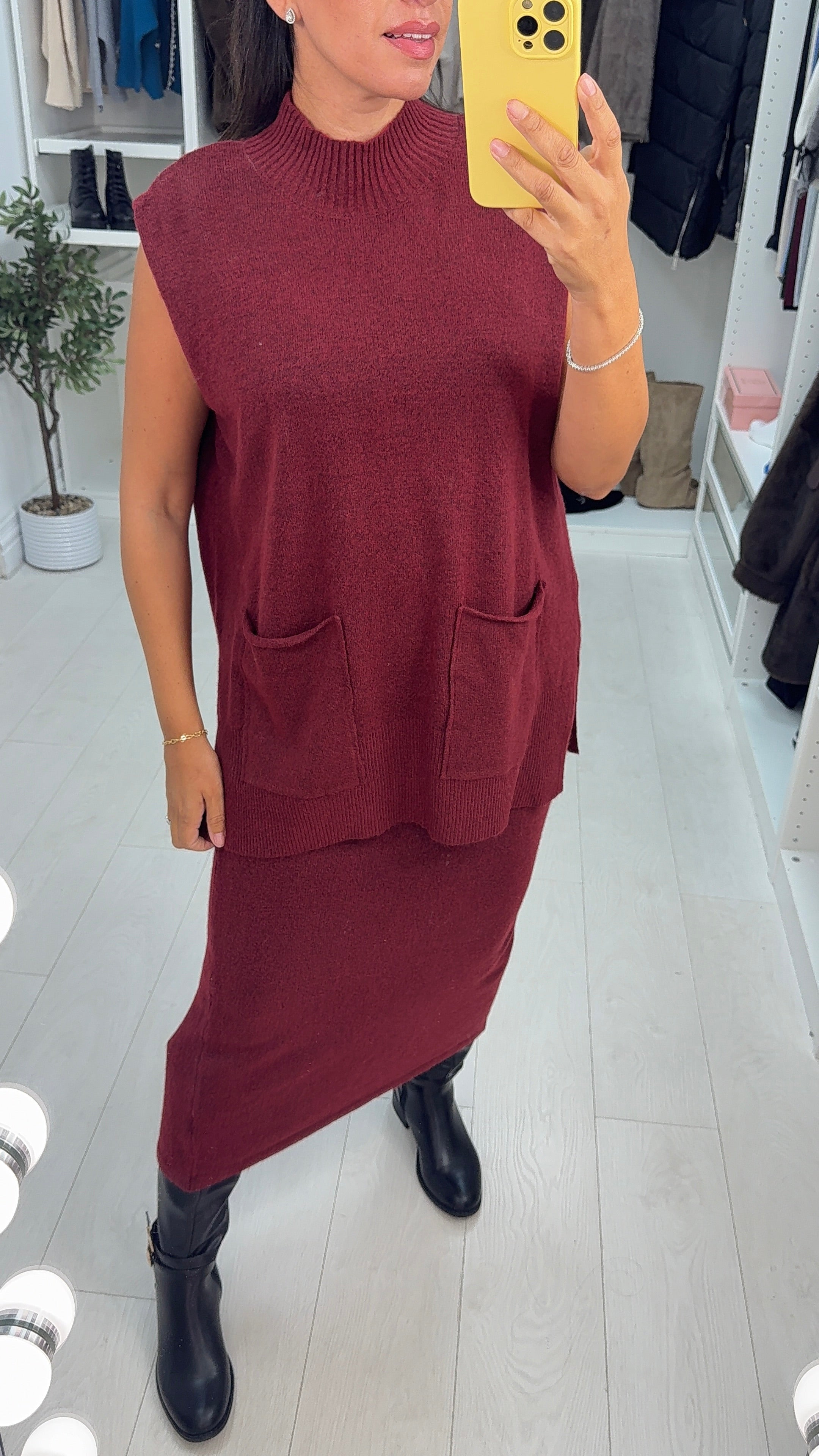 Apollo Plain Super Soft Sleeveless Top & Skirt Co-Ord Set