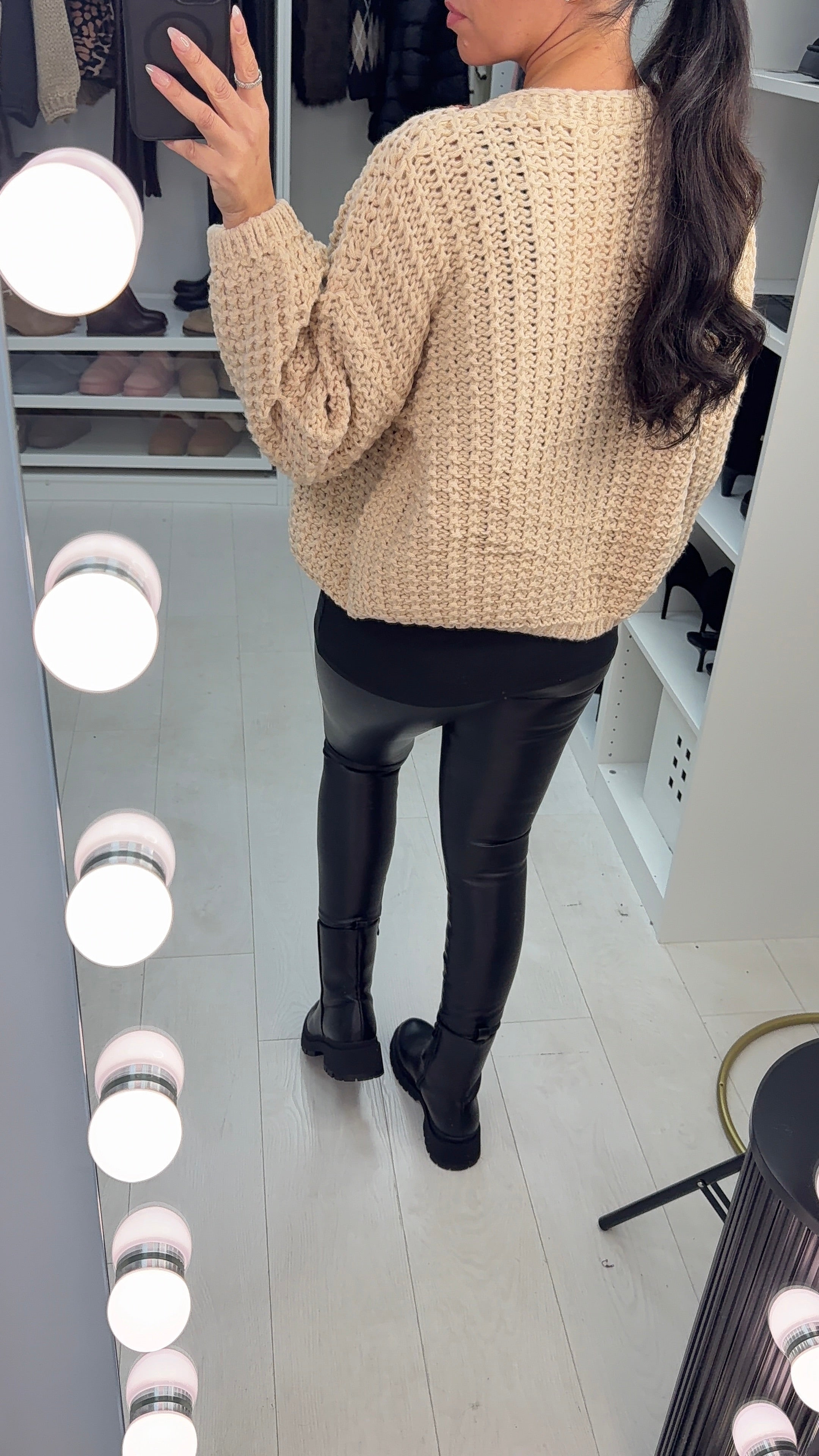 Alianna Sequin Tie Front Chunky Cardigan