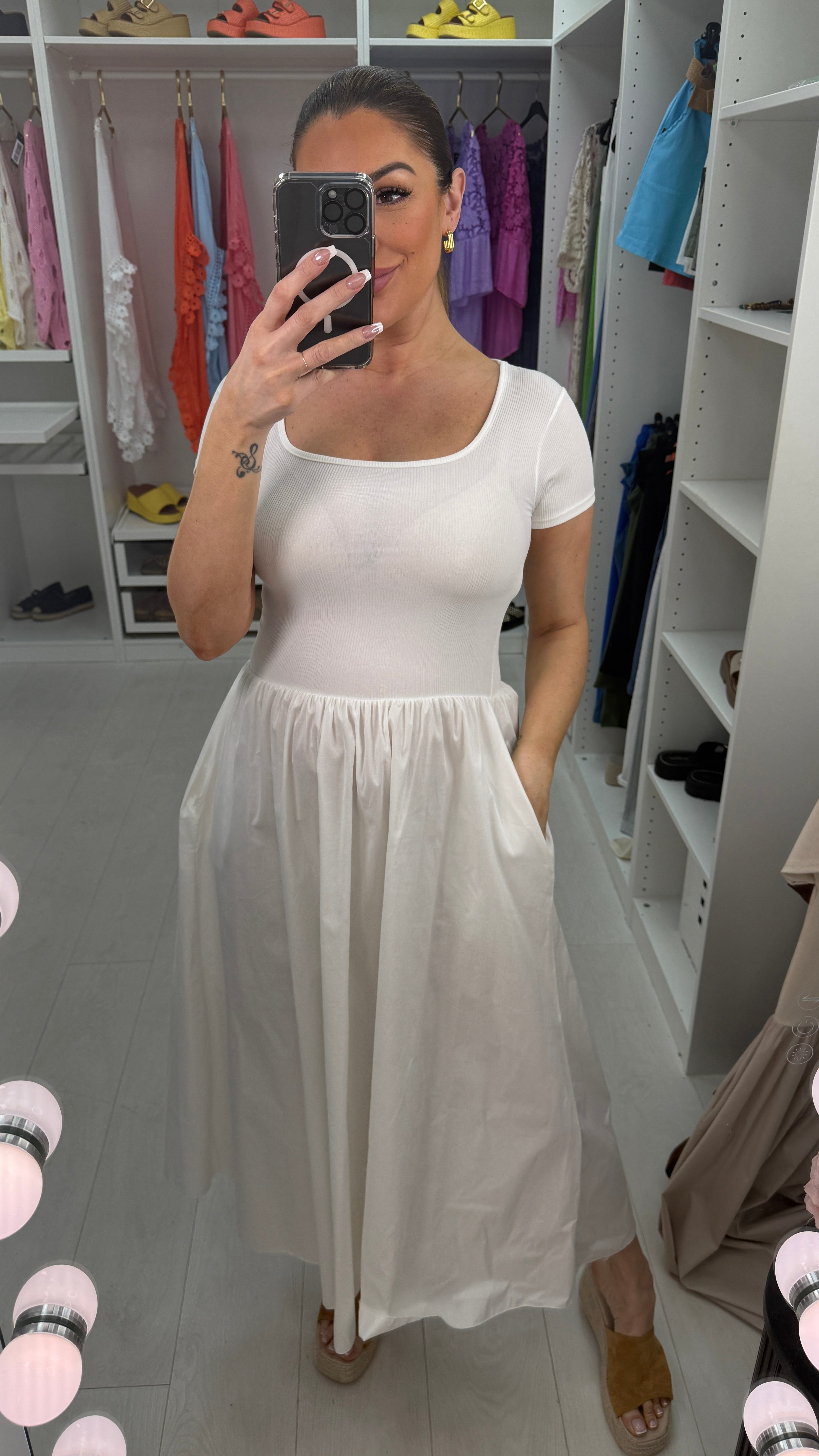 Ivey Plain Poplin Maxi Dress