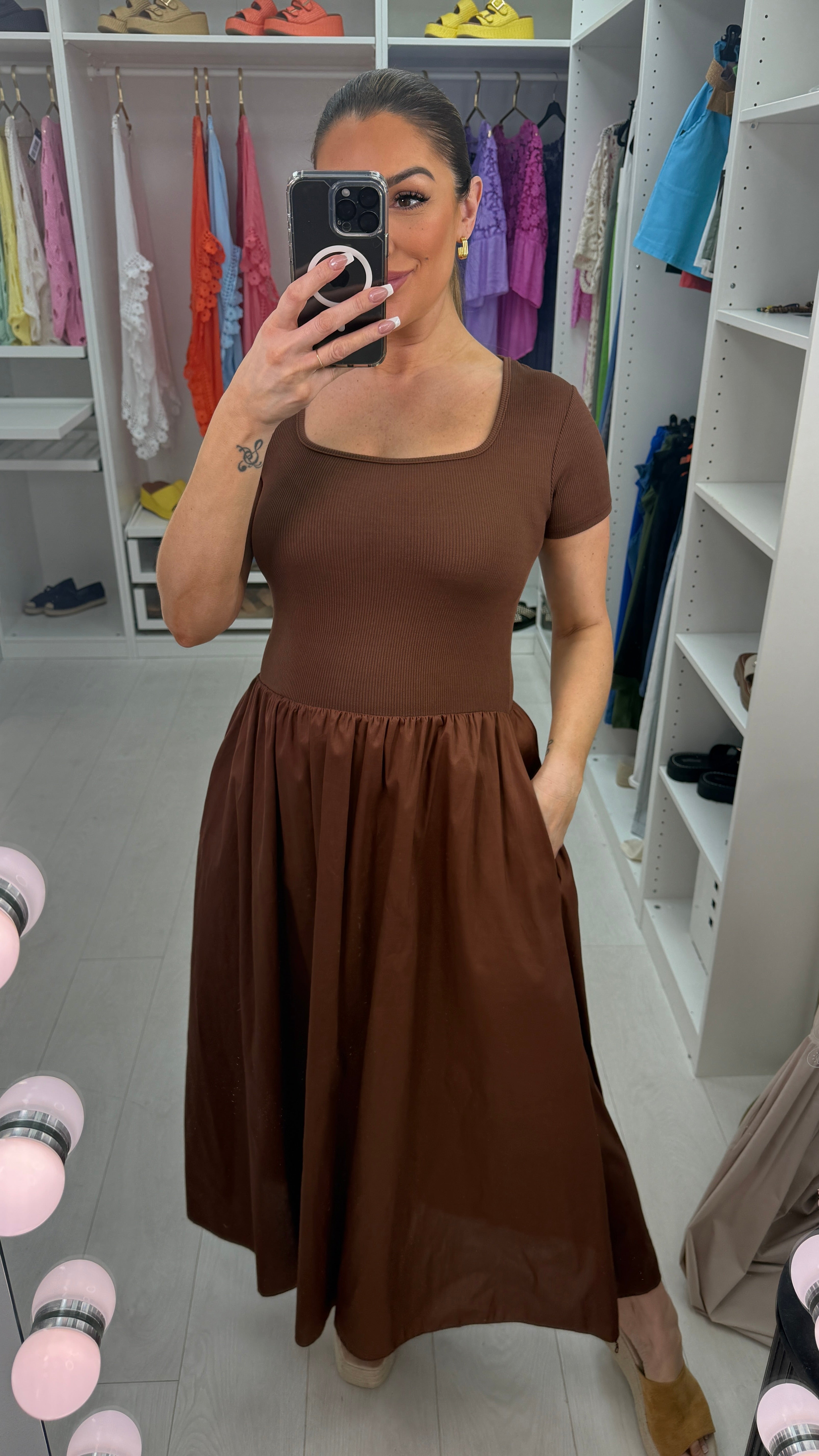 Ivey Plain Poplin Maxi Dress