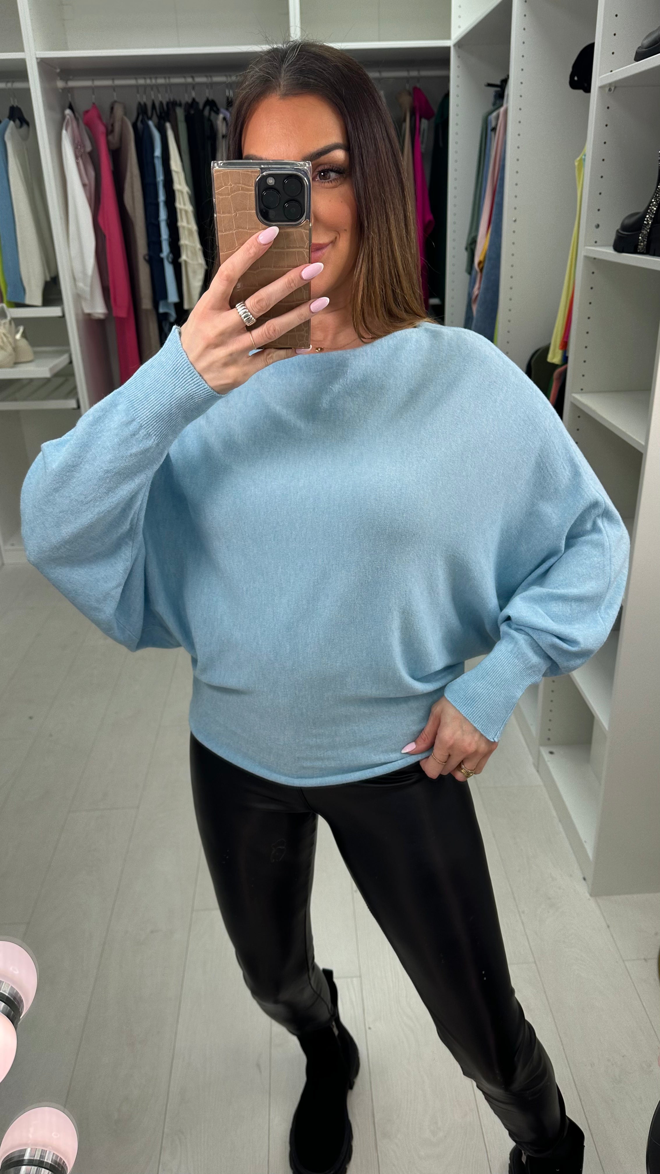 Hunter Plain Oversized Batwing Jumper