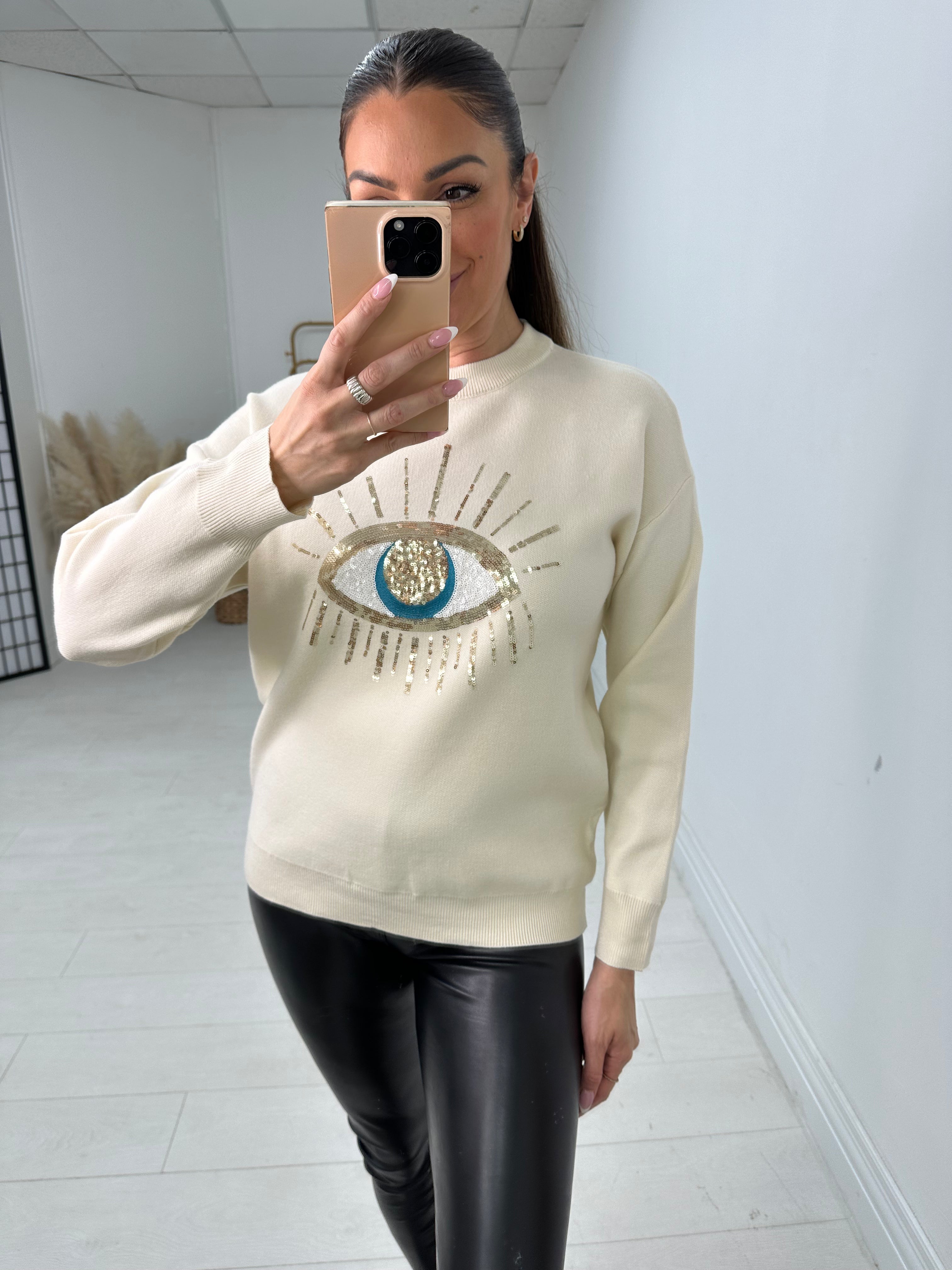 Francis Sequin Evil Eye Knit Jumper