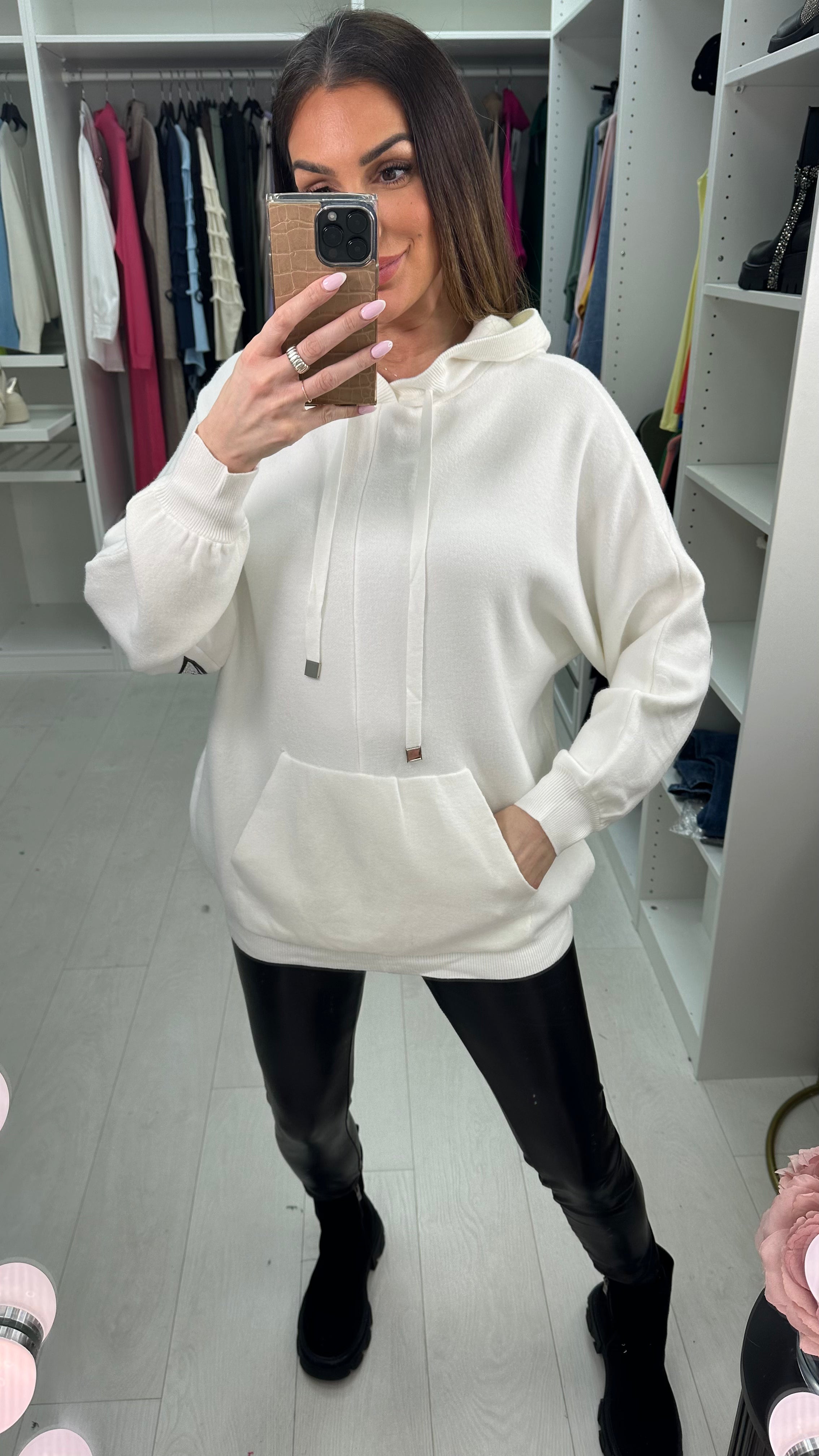 Sheri Embellished Angel Wing Back Hoodie