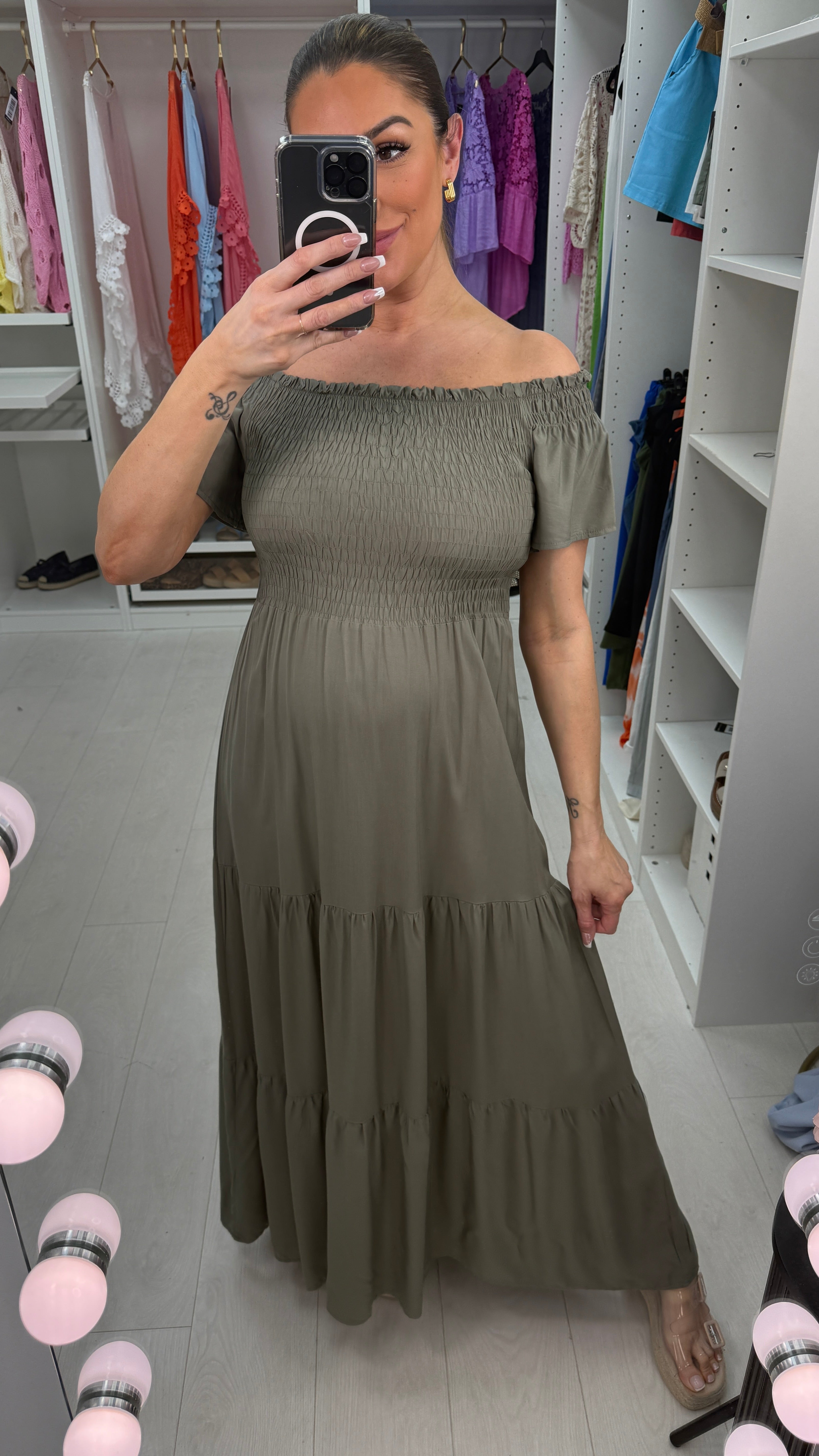 Delanie Plain Elasticated Bust Maxi Dress