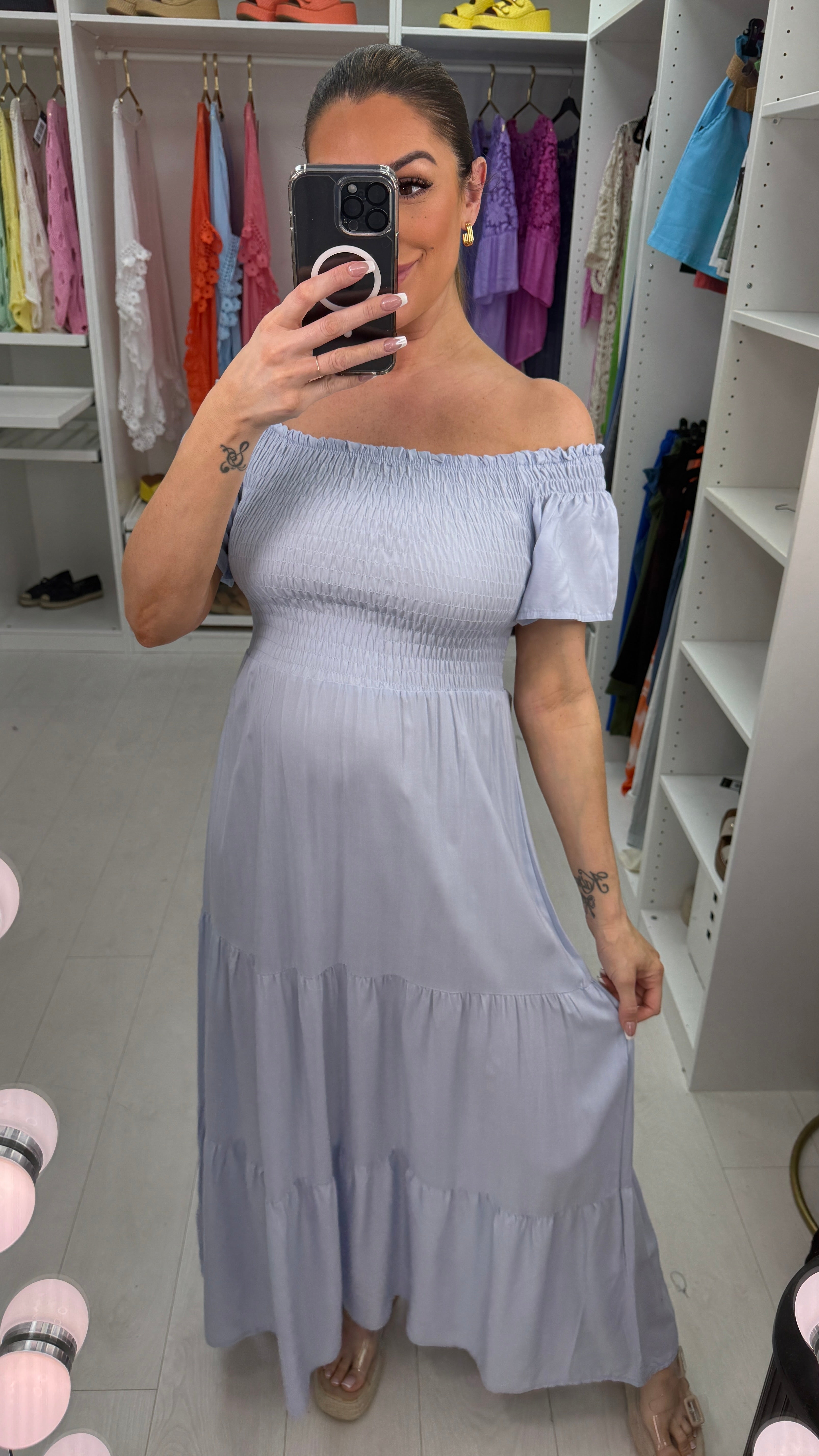 Delanie Plain Elasticated Bust Maxi Dress