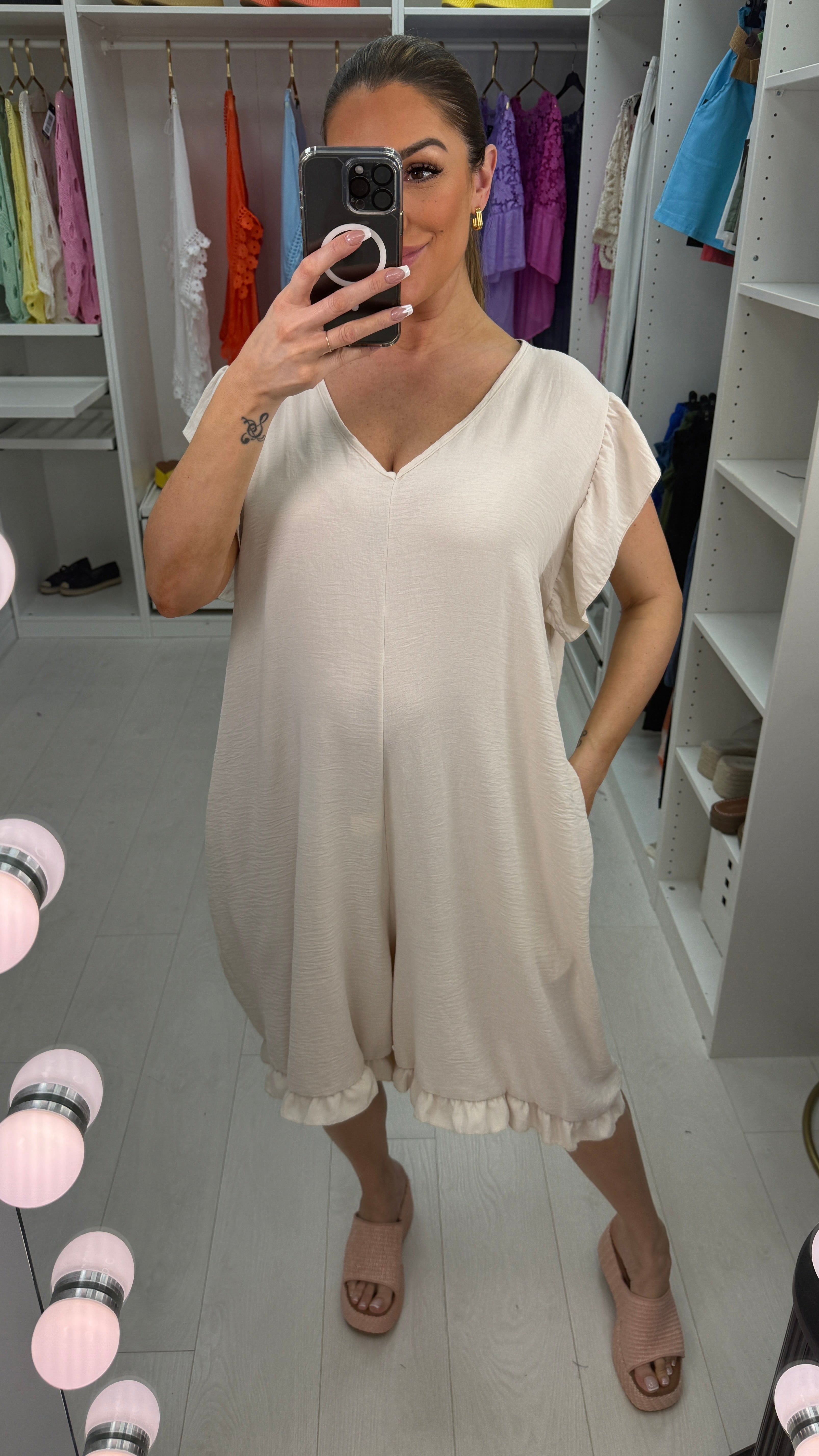 Elara Frill Shoulder Harem Jumpsuit