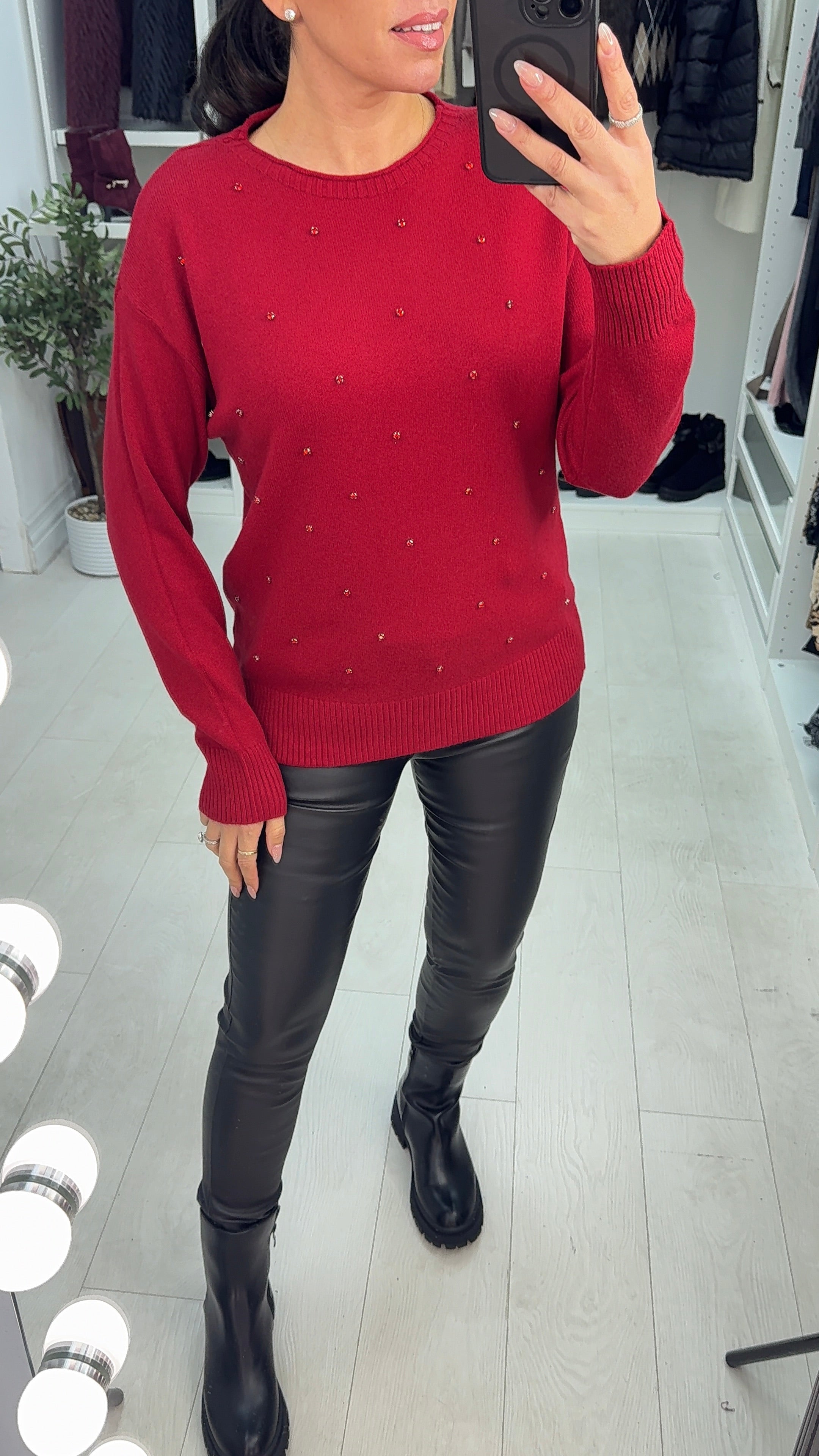 Sidney Embellished Round Neck Jumper