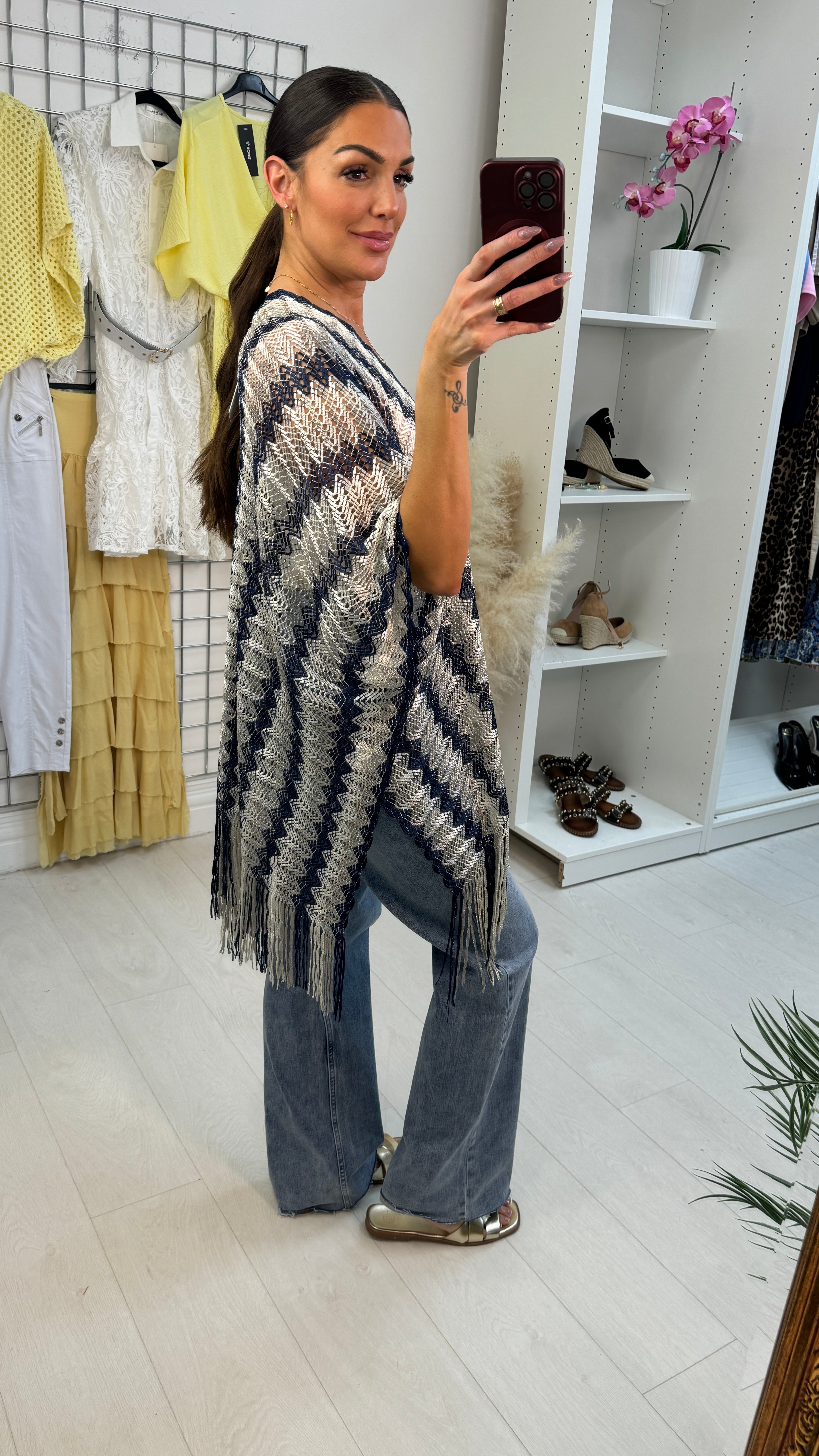 Melania Zig Zag Pattern Tassel Kaftan