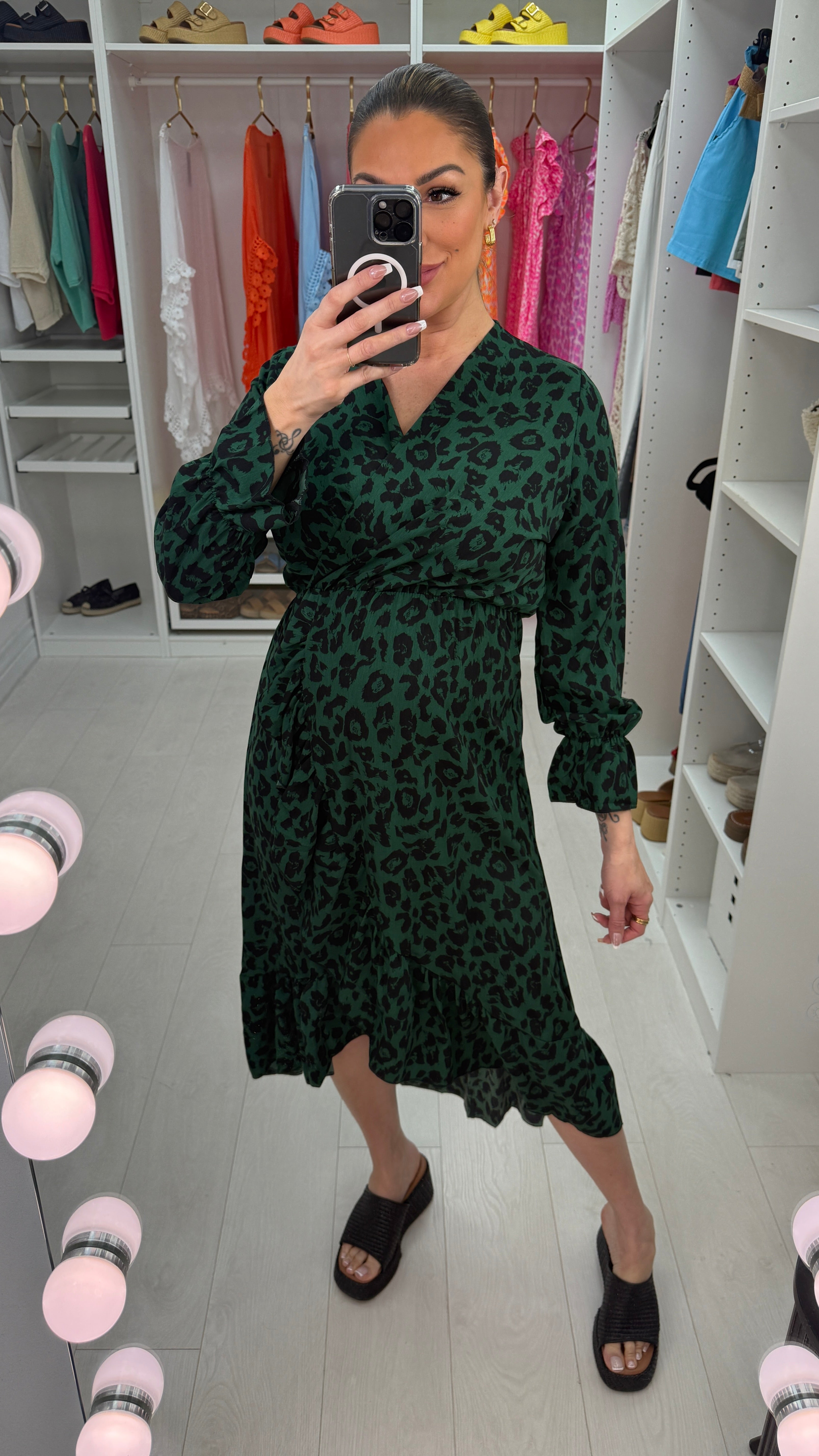 Darly Leopard Print Ruffle Detail Dress