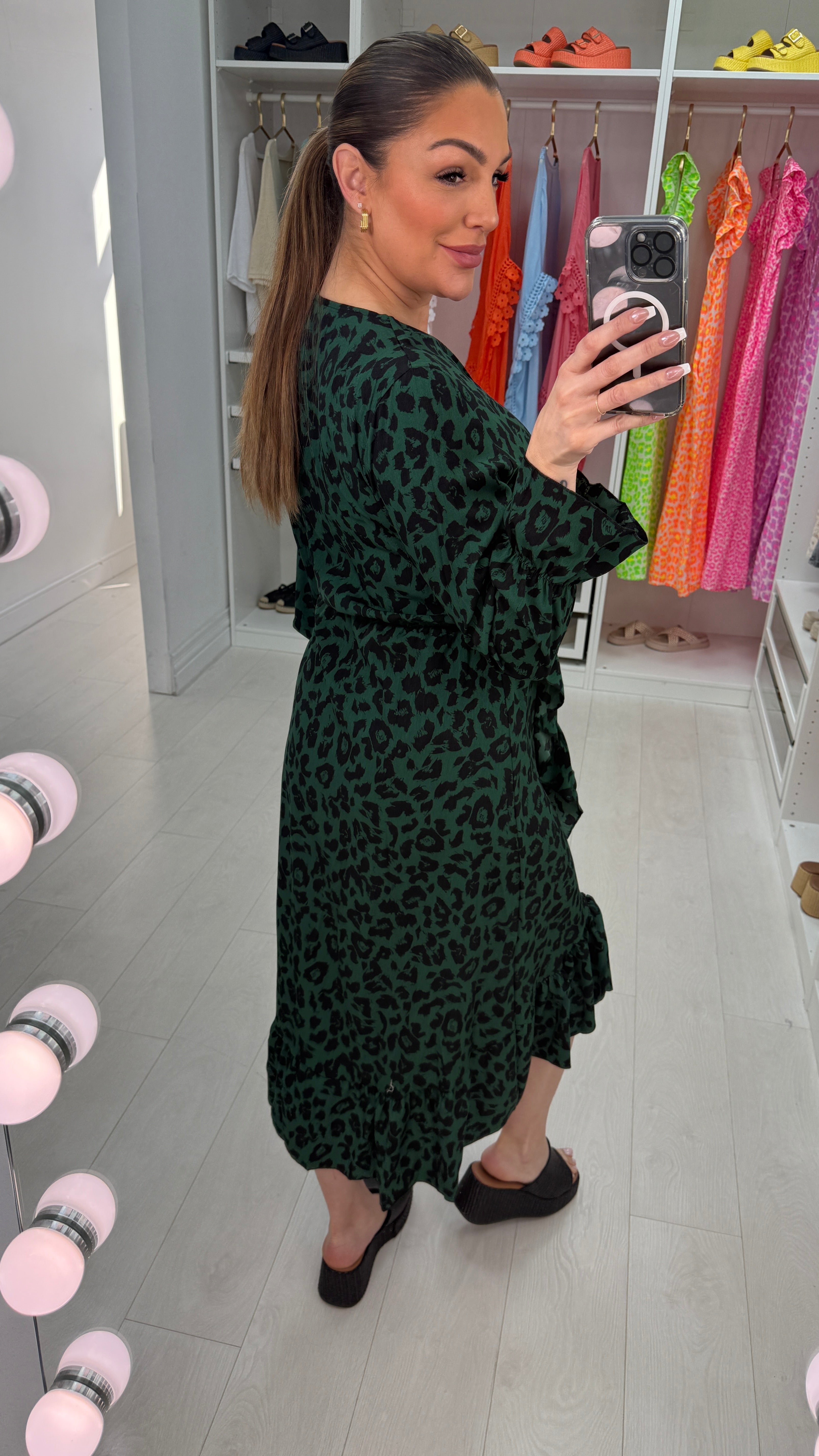 Darly Leopard Print Ruffle Detail Dress