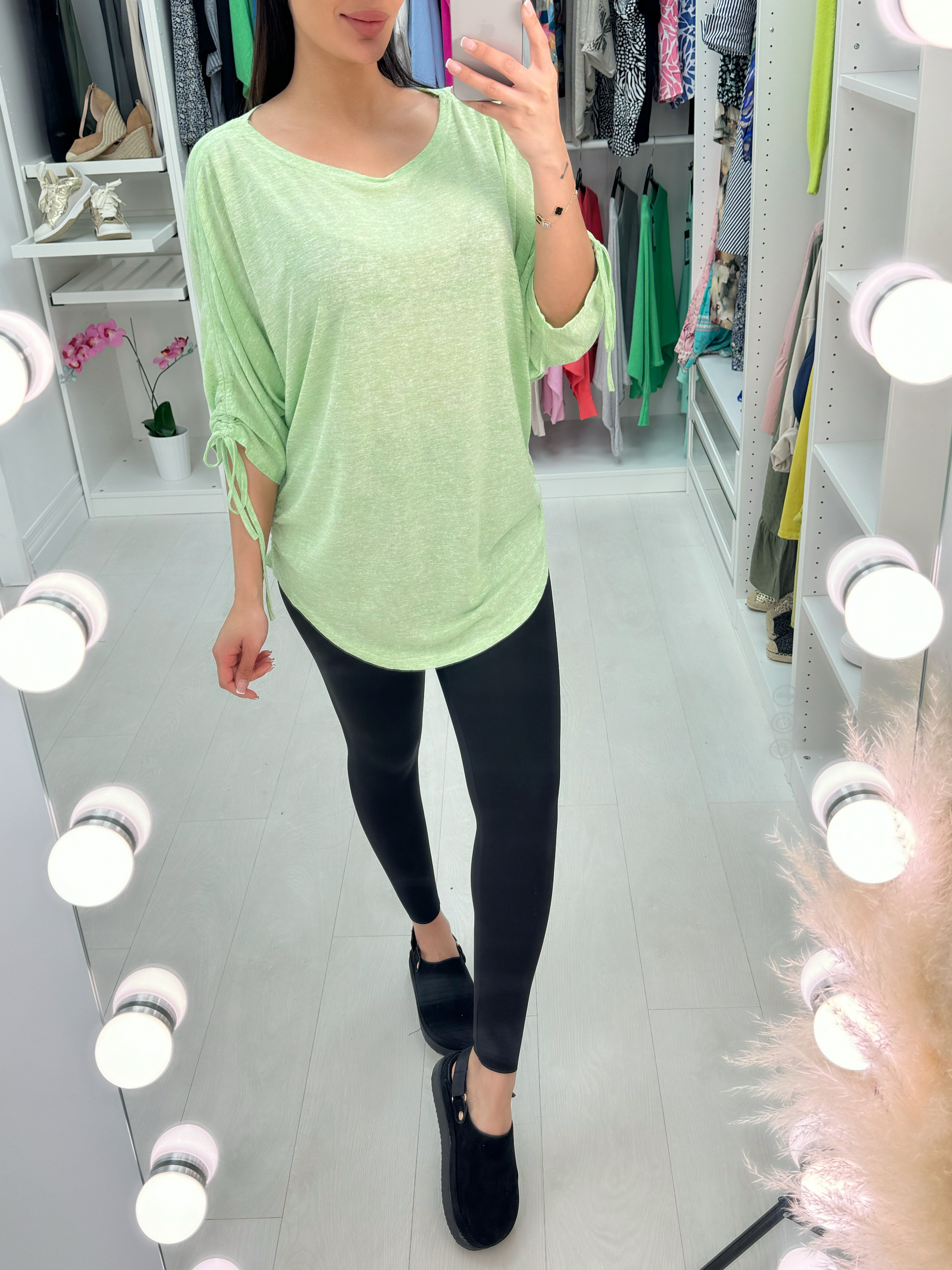 Adara Drawstring Sleeve Top