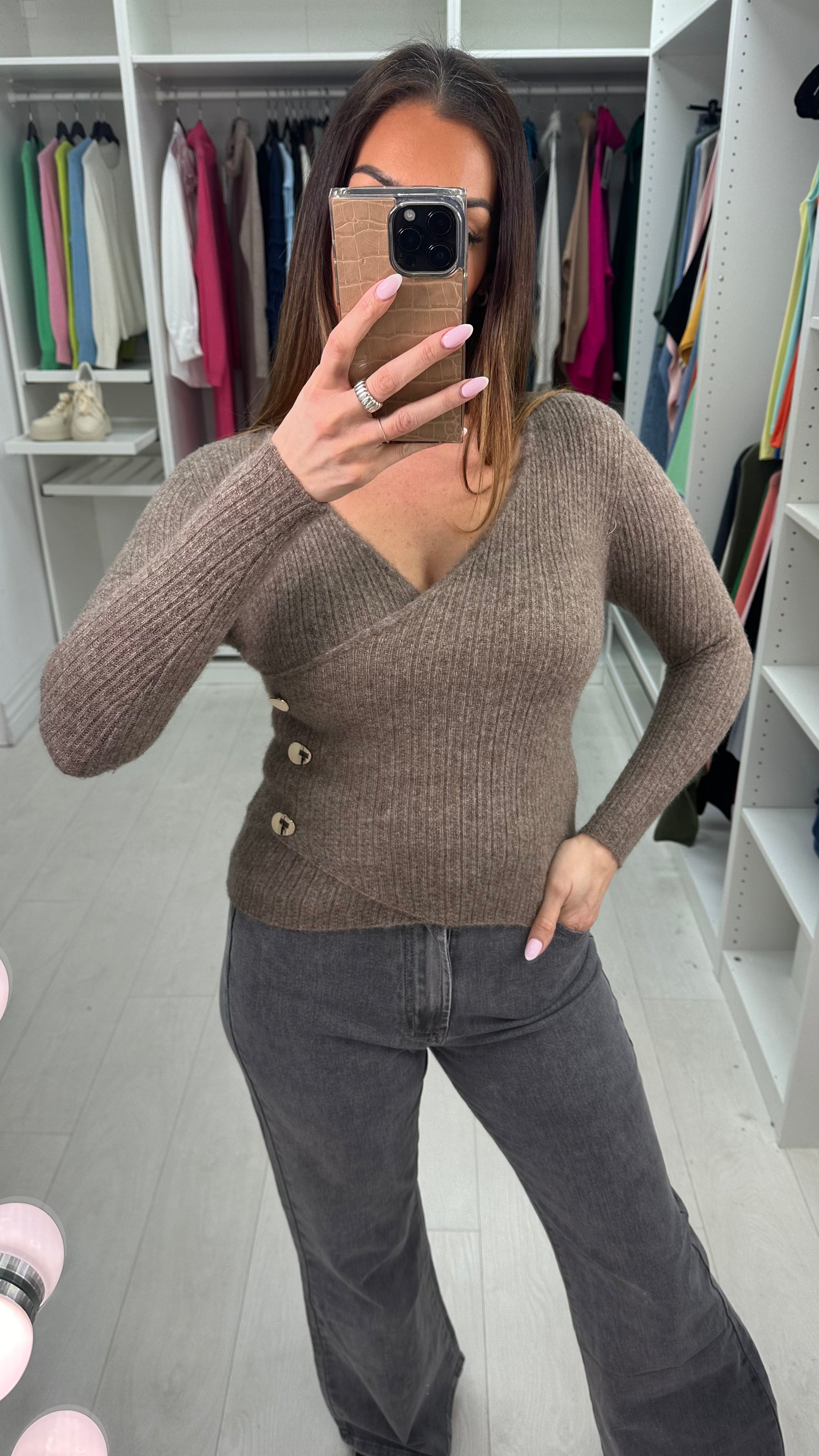 Ellie Plain Wrap Front Jumper