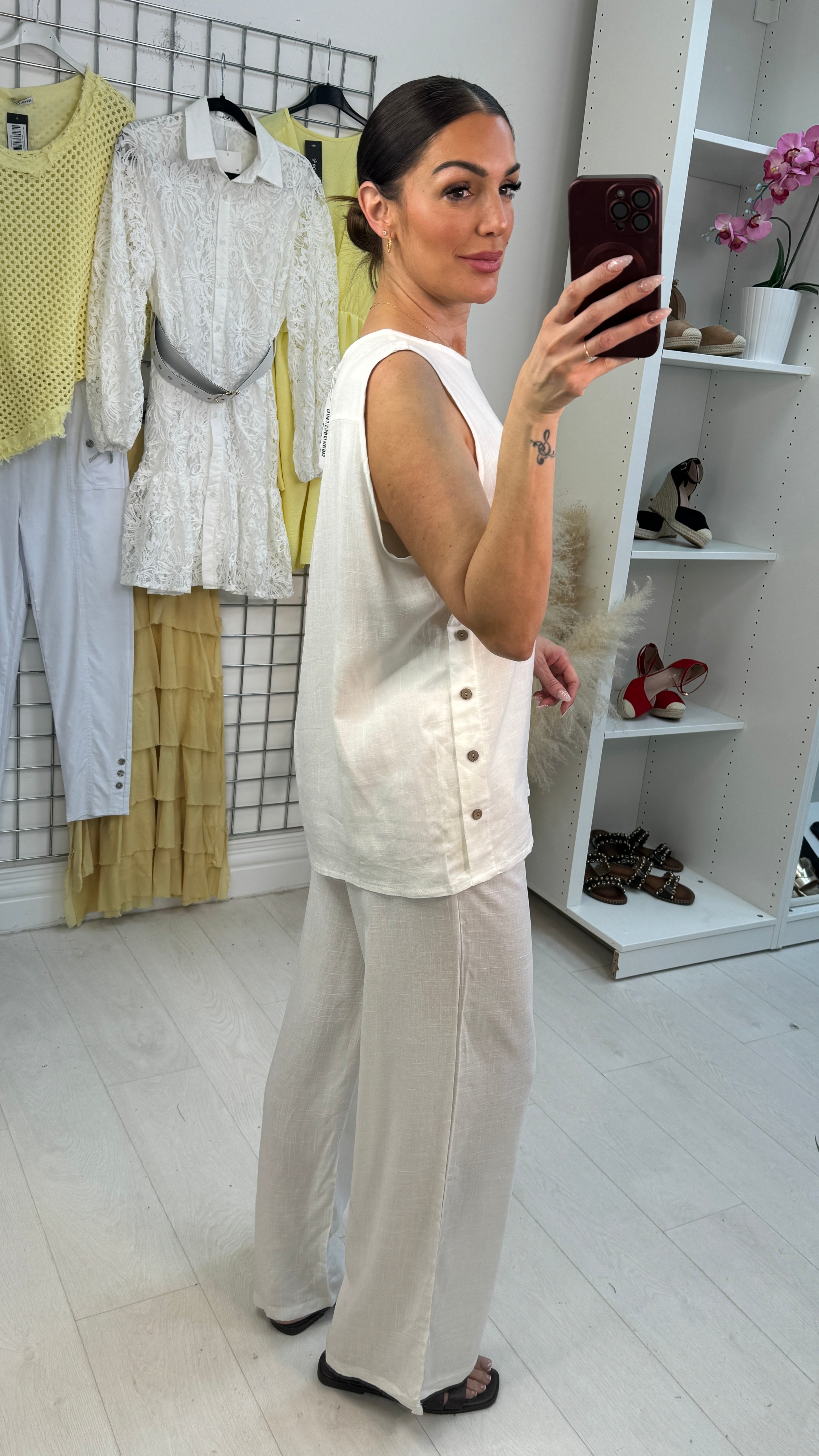 Karoline Plain Button Detailed Co-ord Set