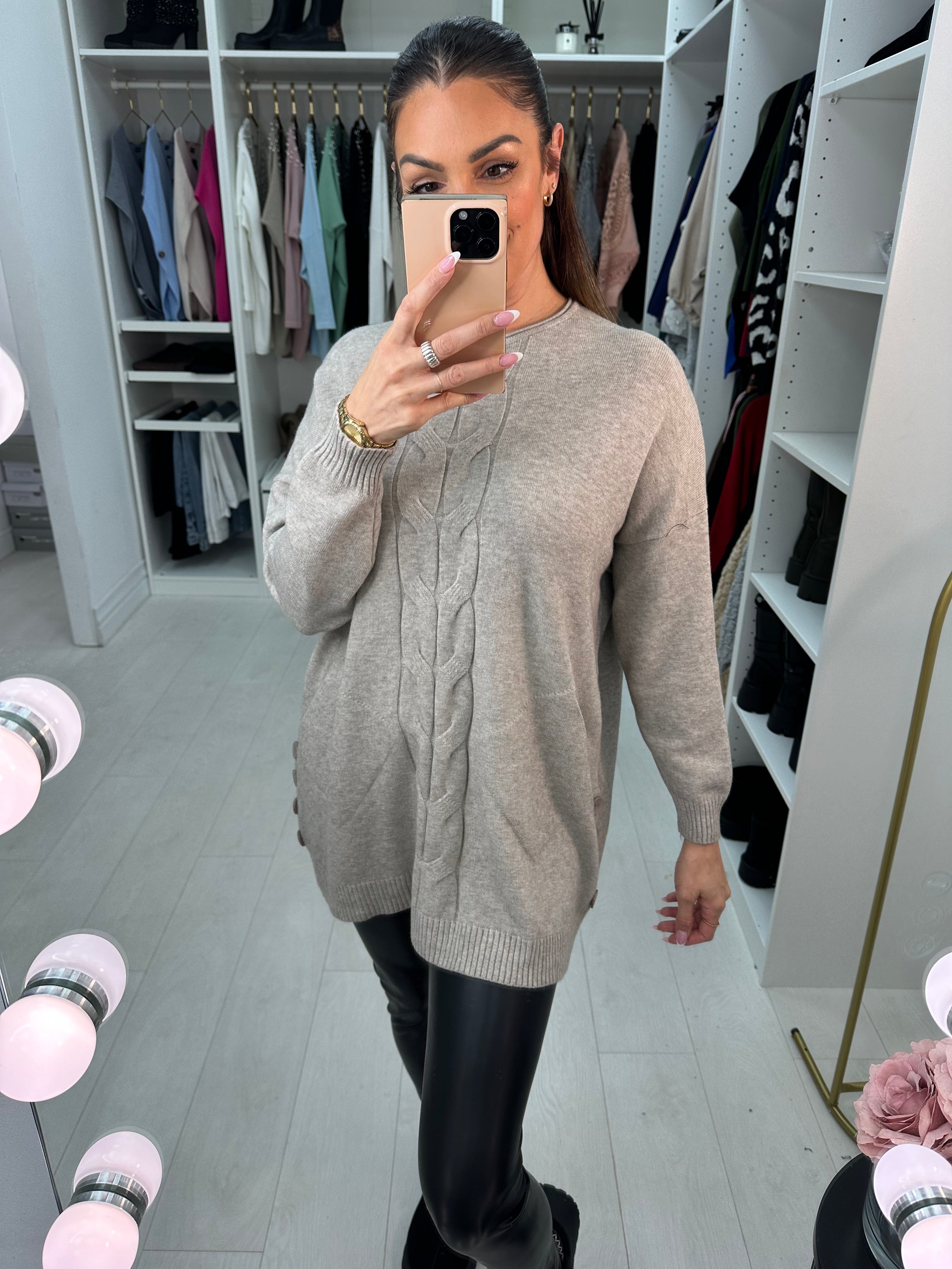 Joanna Cable Detail Pocket Front Jumper