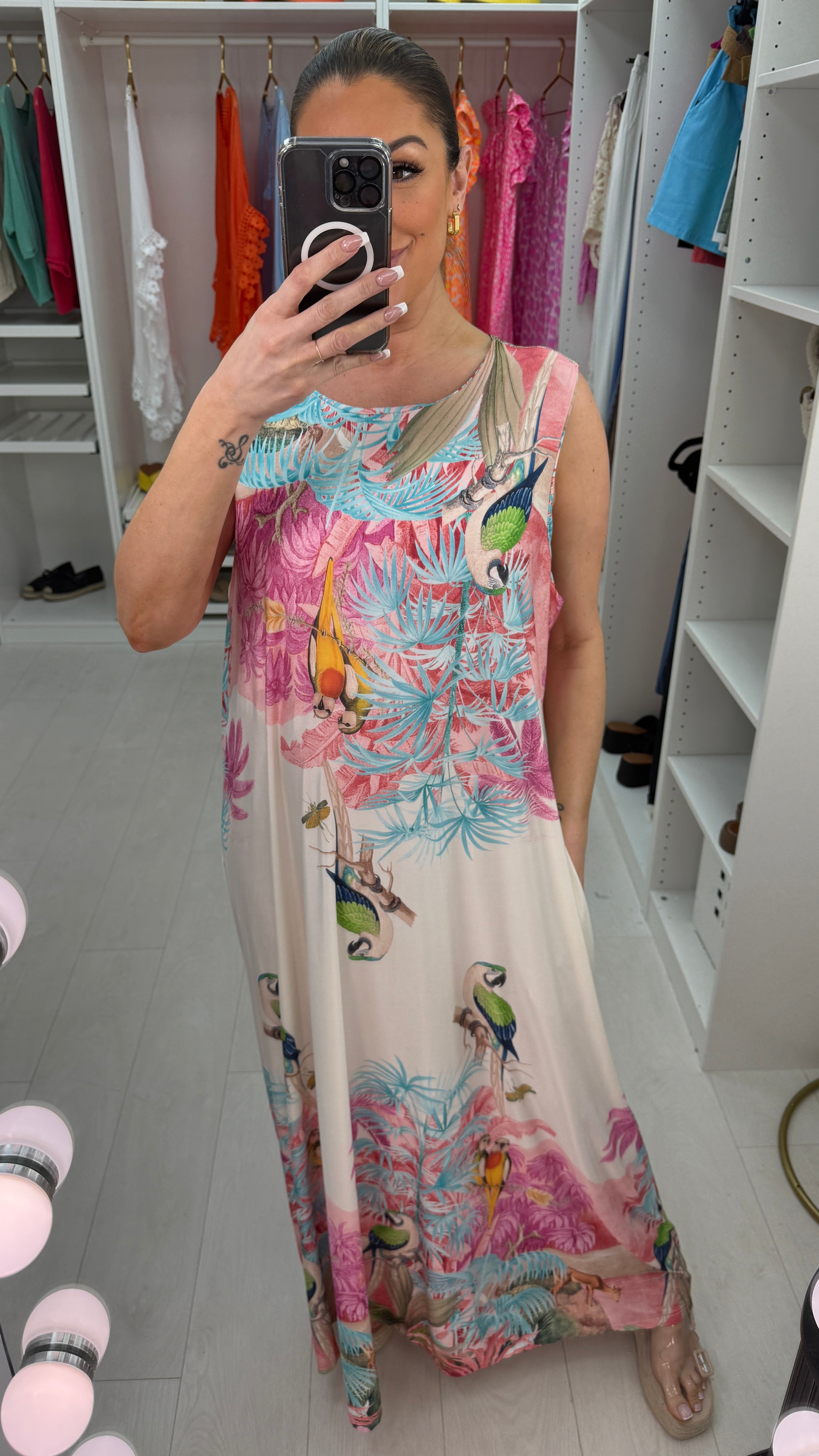 Merissa Tropical Print Soft Maxi Dress