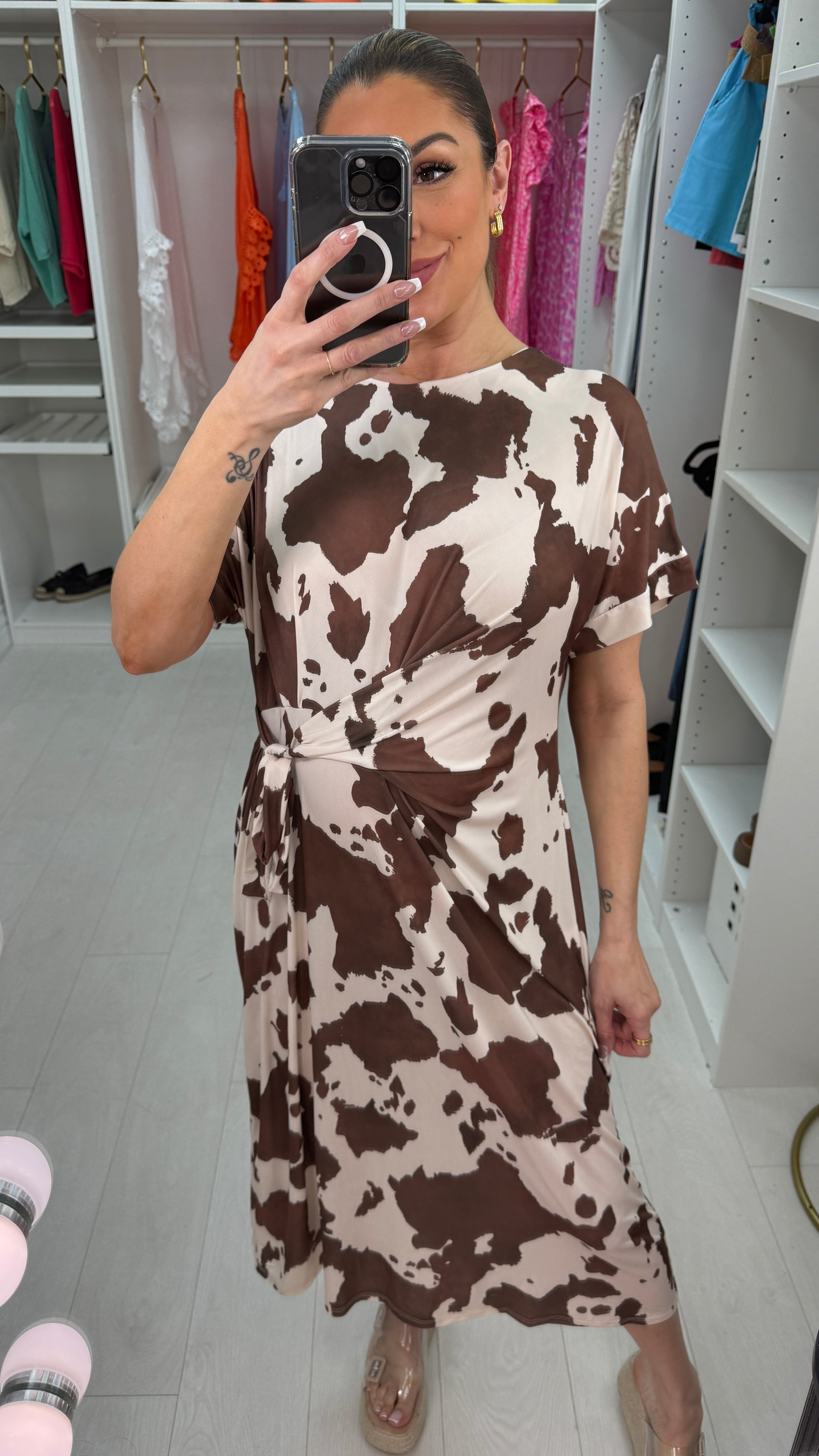 Naya Tie Front Midi Dress