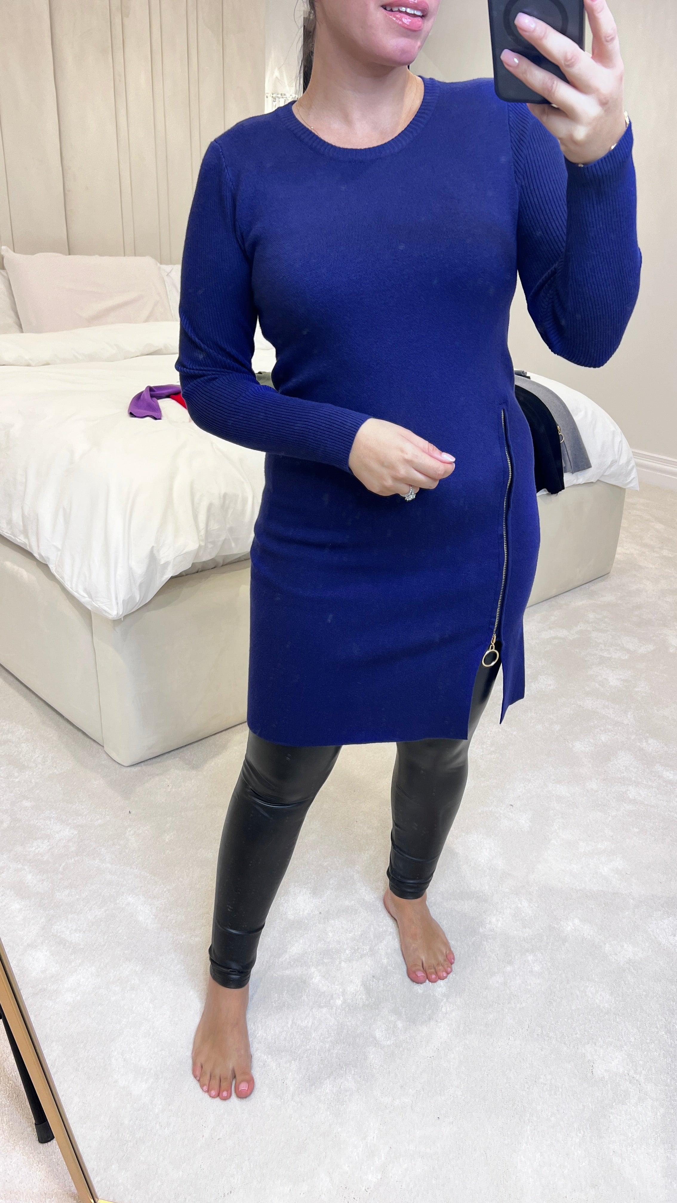 Savannah Zip Detail Knitted Jumper Dress