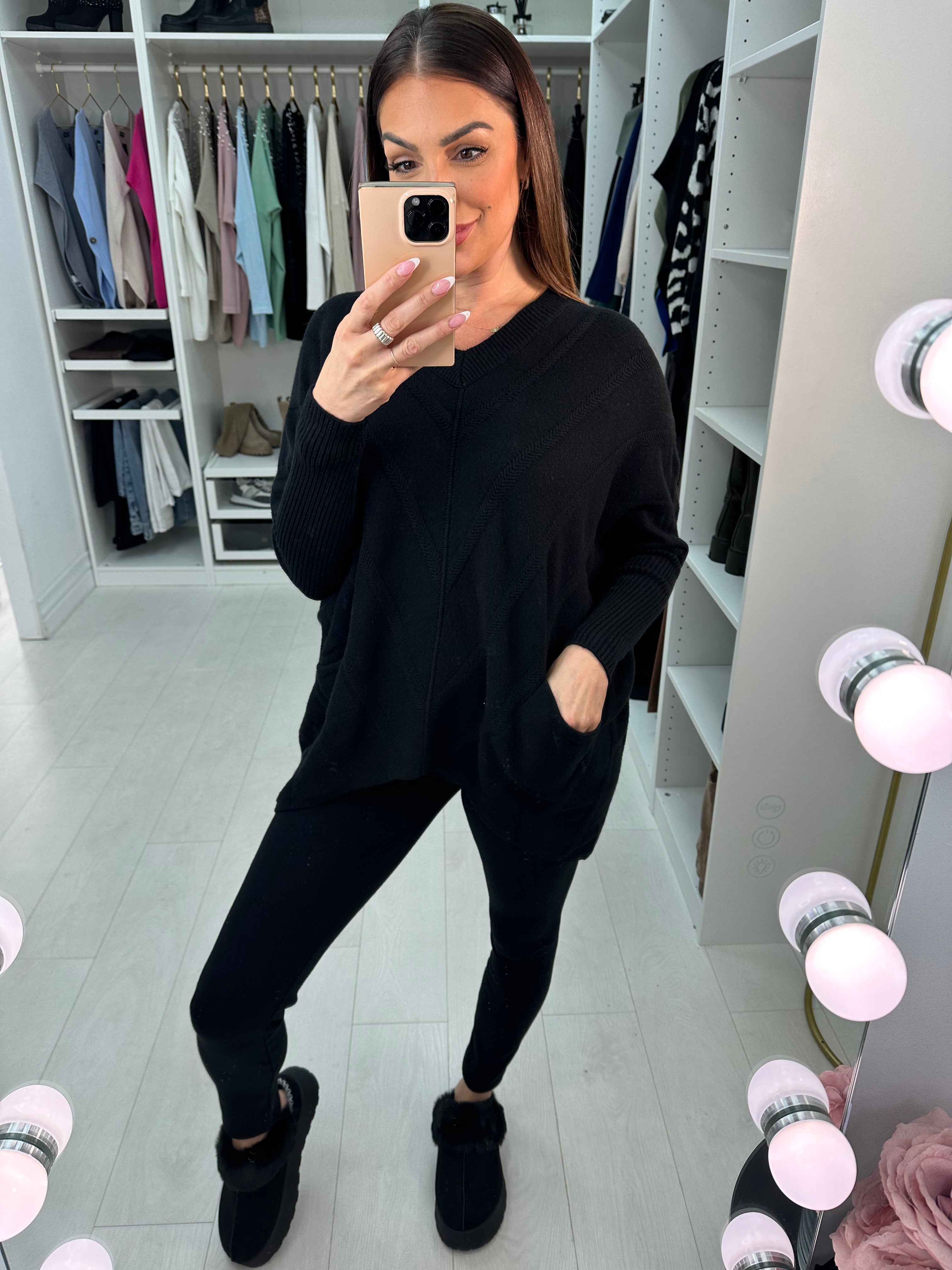 Khloe Asymmetric Detail Knitted Loungewear Set