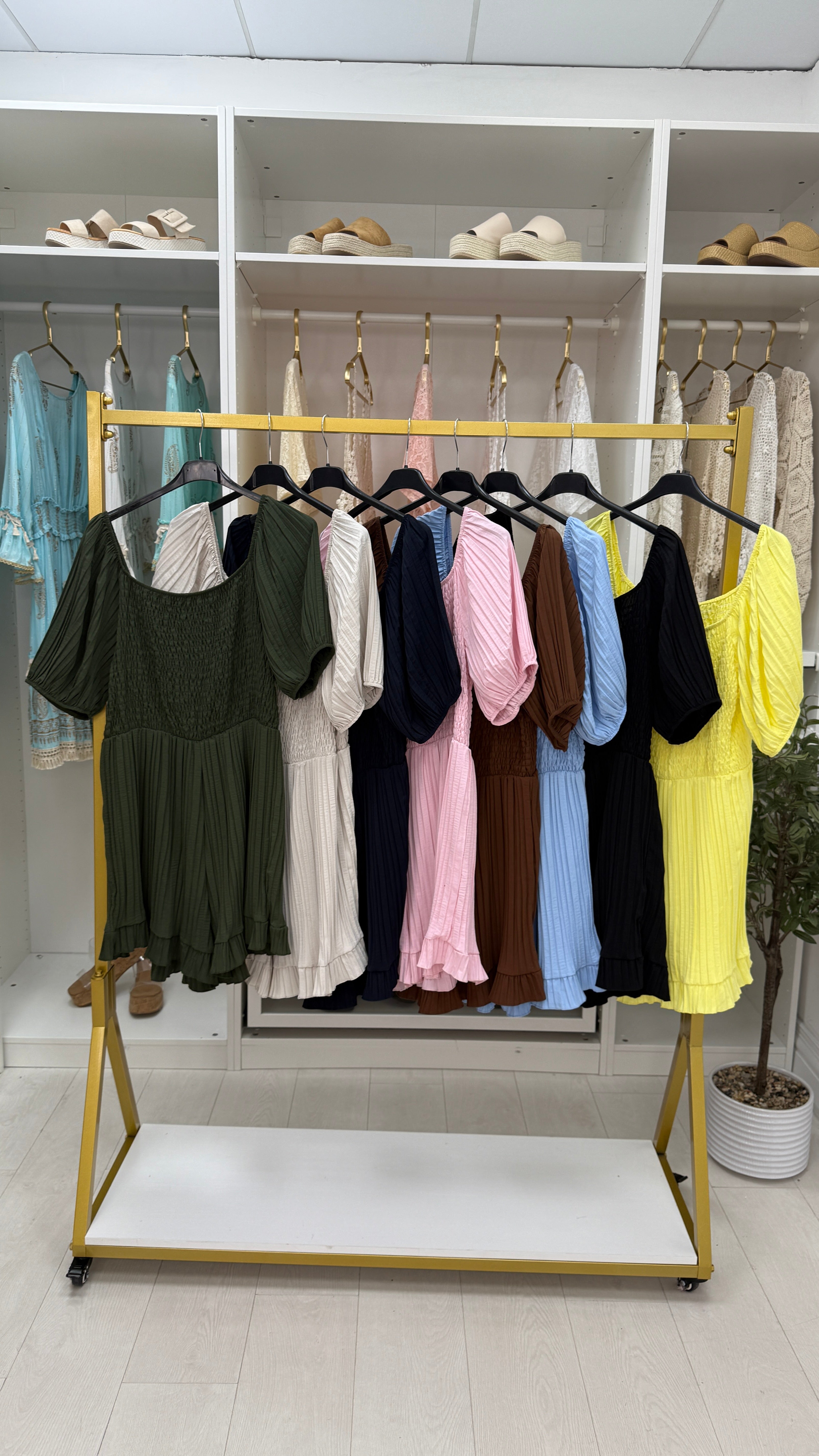 Ivette Plain Pleated Bardot Playsuit